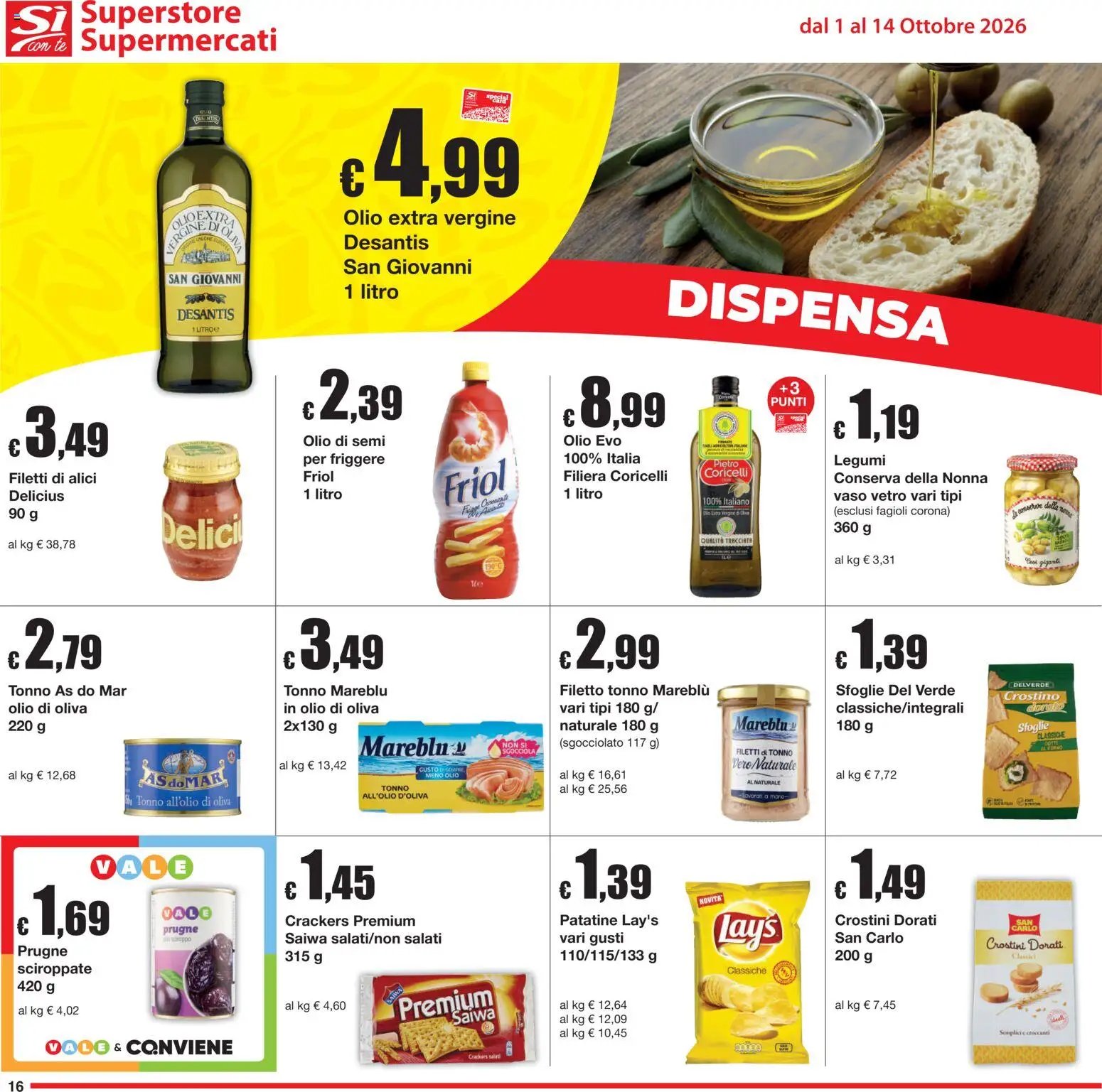Sì con Te volantino Superstore, Supermercati