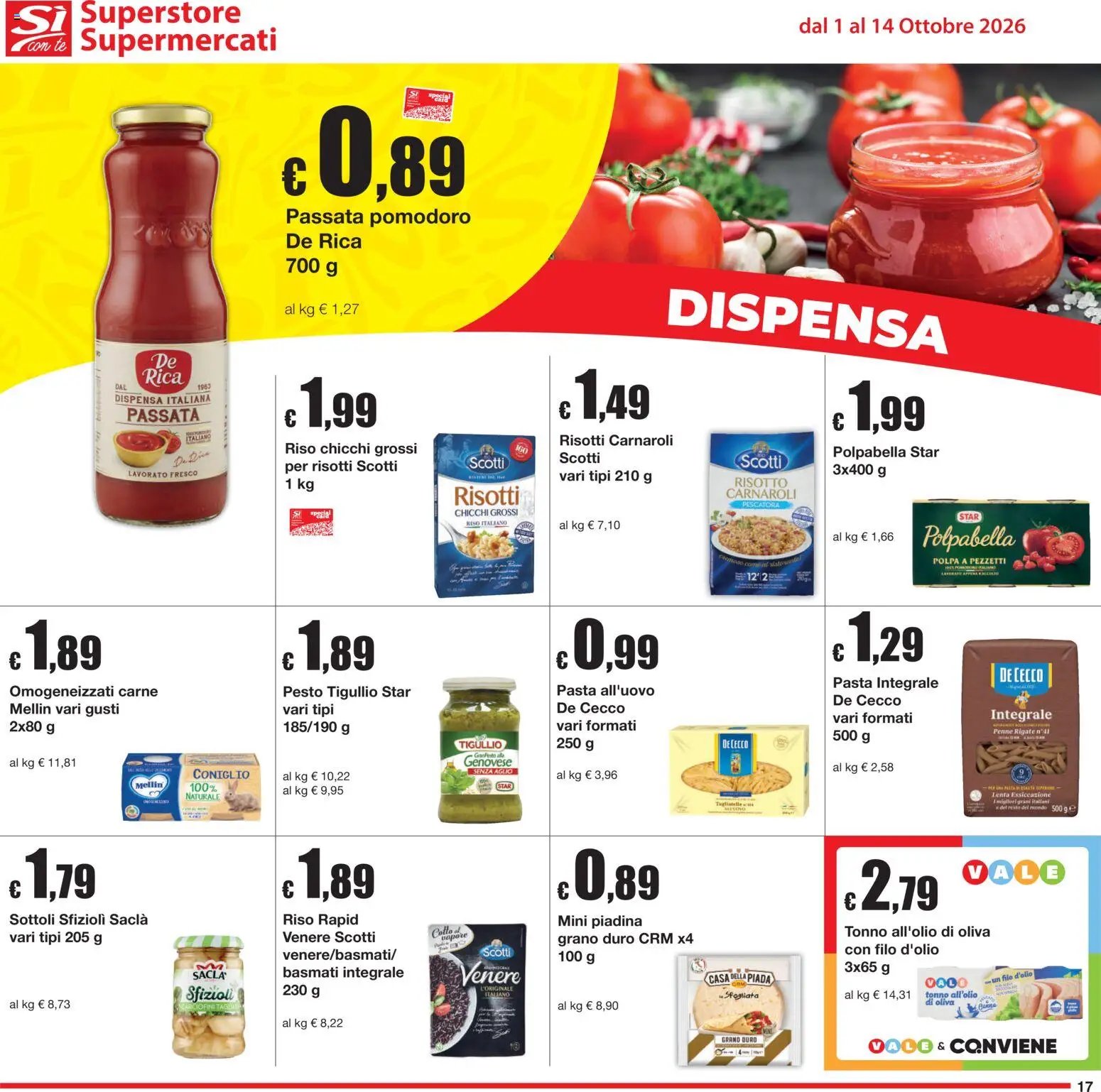 Sì con Te volantino Superstore, Supermercati