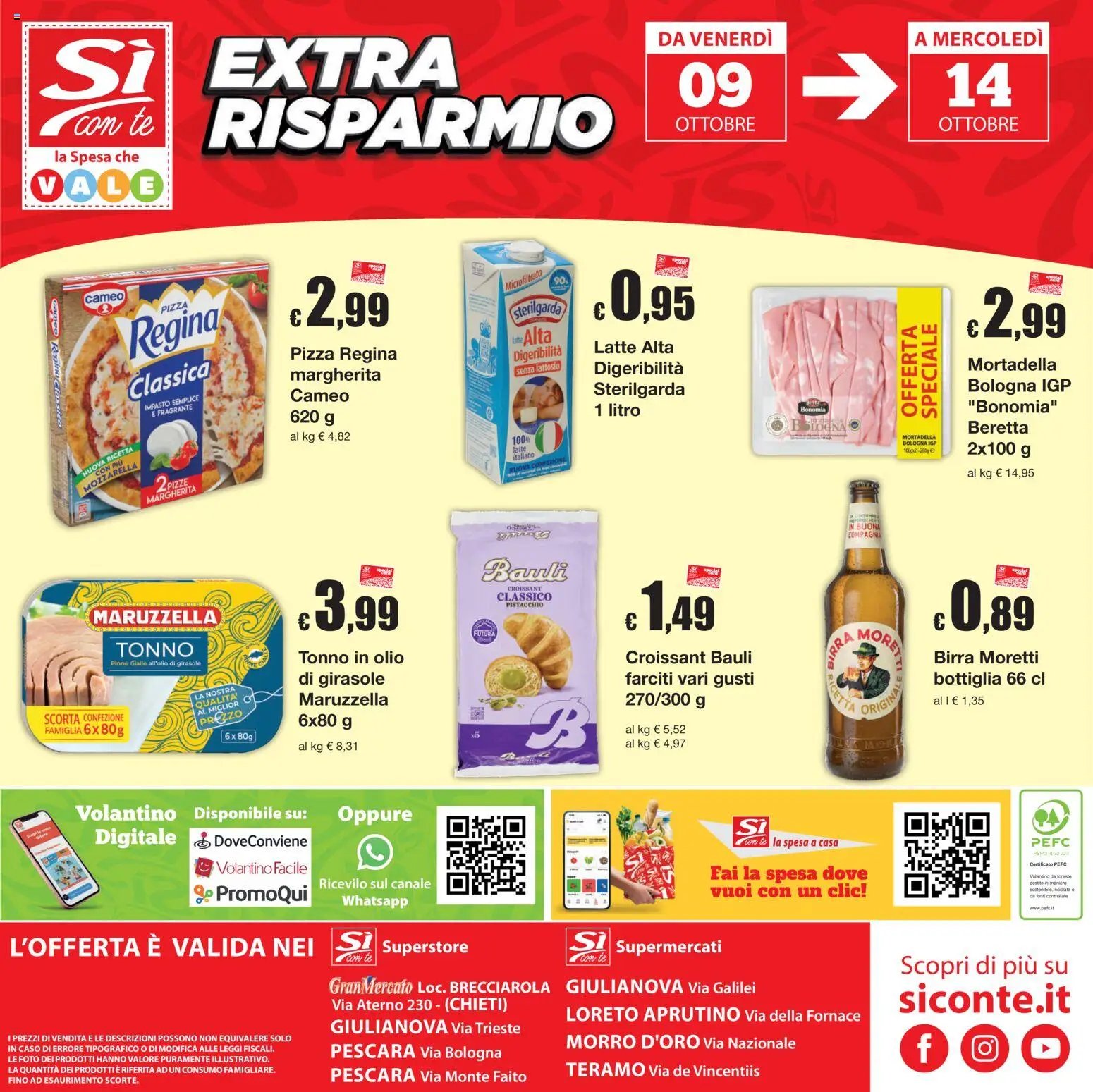 Sì con Te volantino Superstore, Supermercati