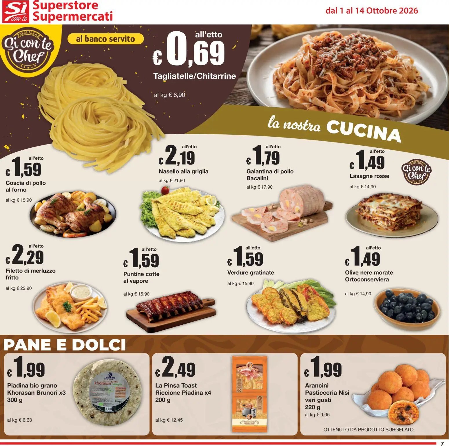 Sì con Te volantino Superstore, Supermercati