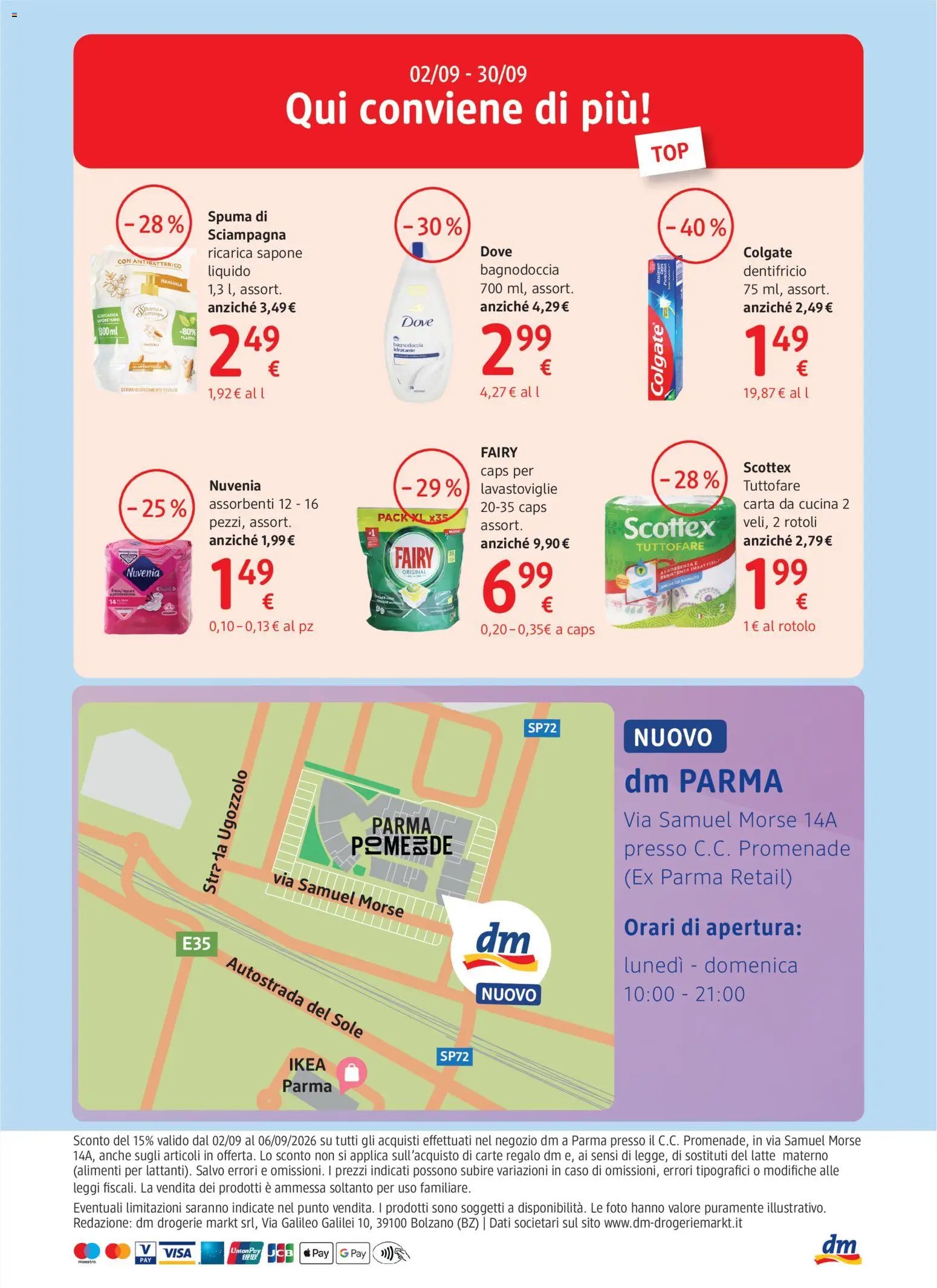 dm drogerie markt volantino Apertura Parma