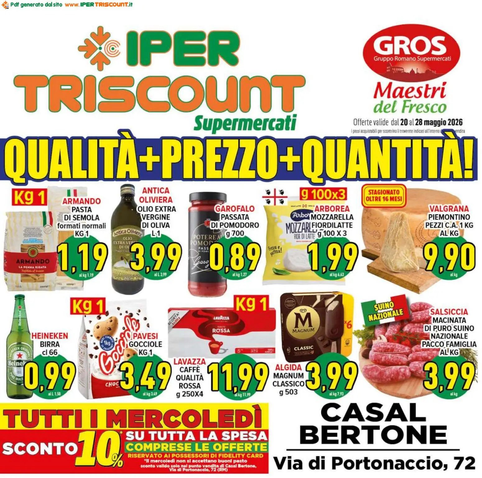 Ipertriscount volantino Casal Bertone