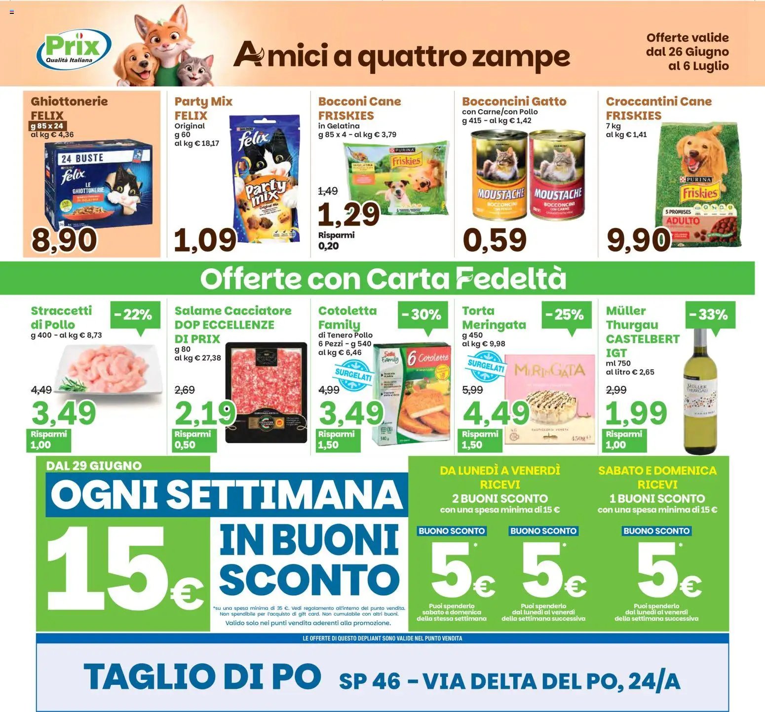 Prix volantino Taglio di Po
