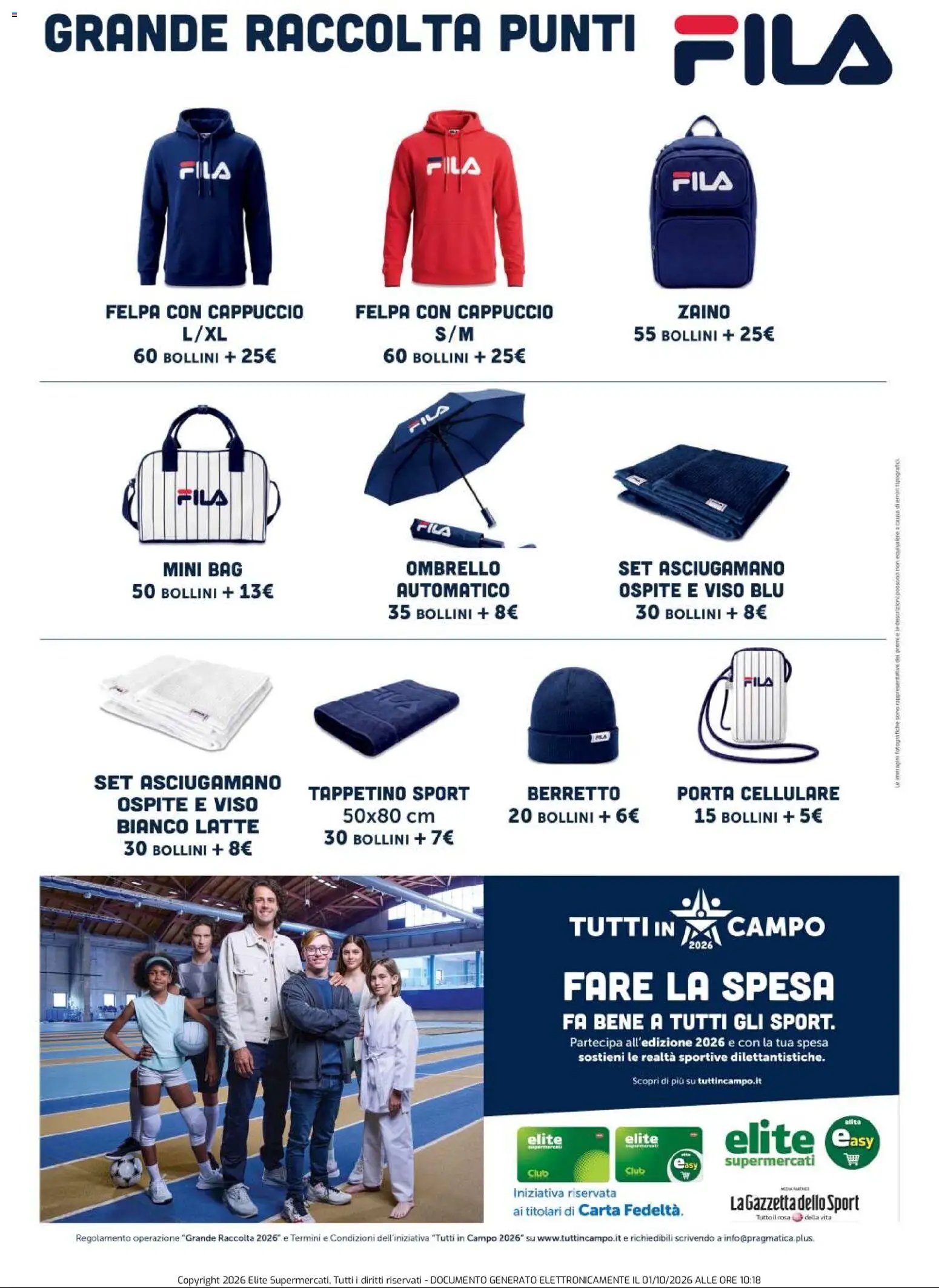 Elite Supermercati volantino Grande Raccolta Fila