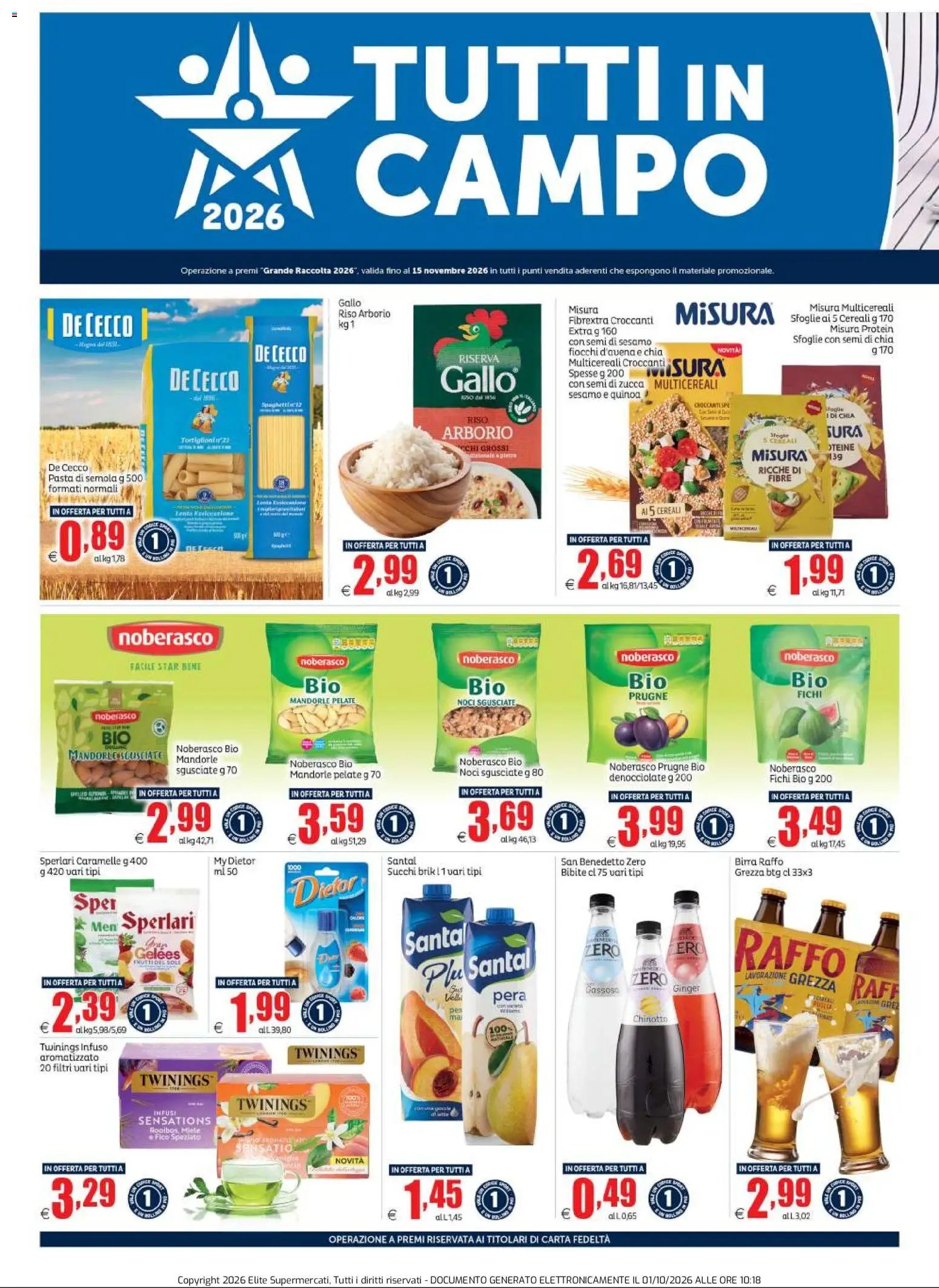 Elite Supermercati volantino Grande Raccolta Fila