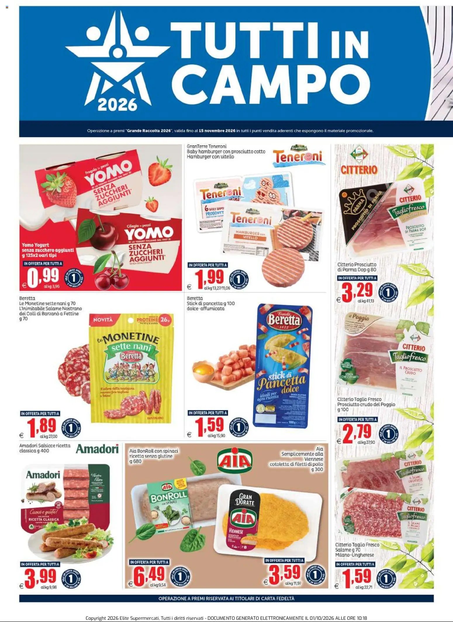 Elite Supermercati volantino Grande Raccolta Fila