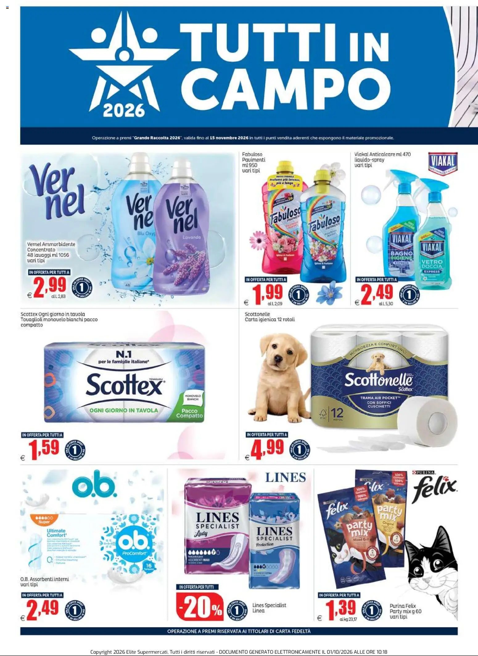 Elite Supermercati volantino Grande Raccolta Fila