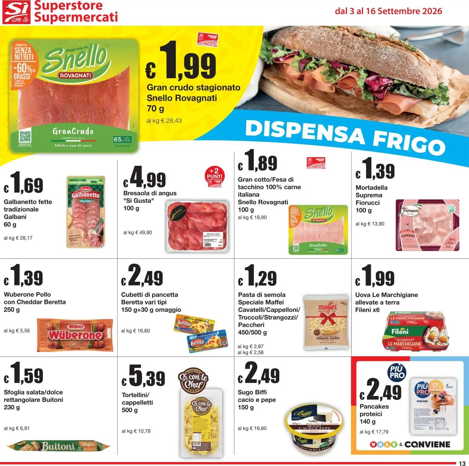 Sì con Te volantino Superstore, Supermercati