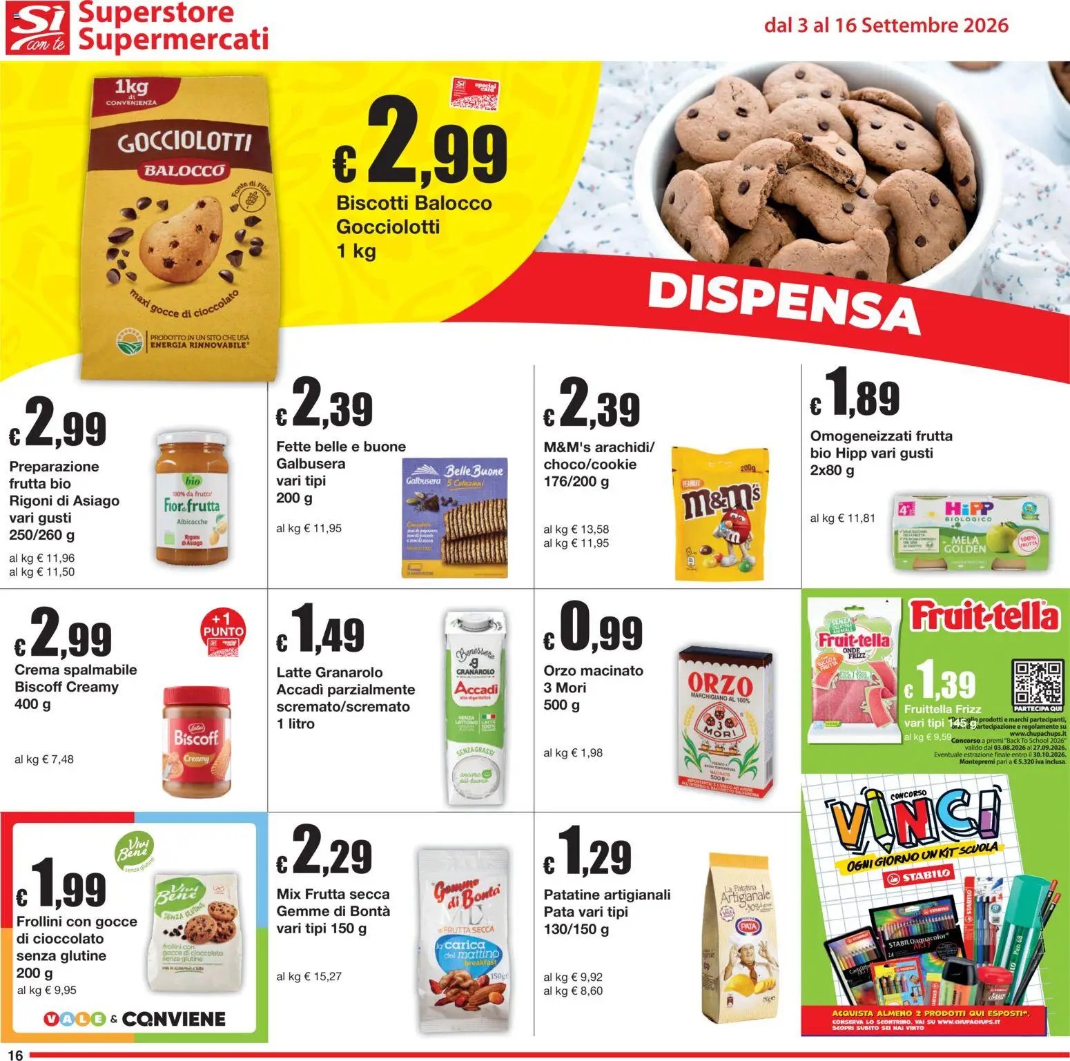 Sì con Te volantino Superstore, Supermercati