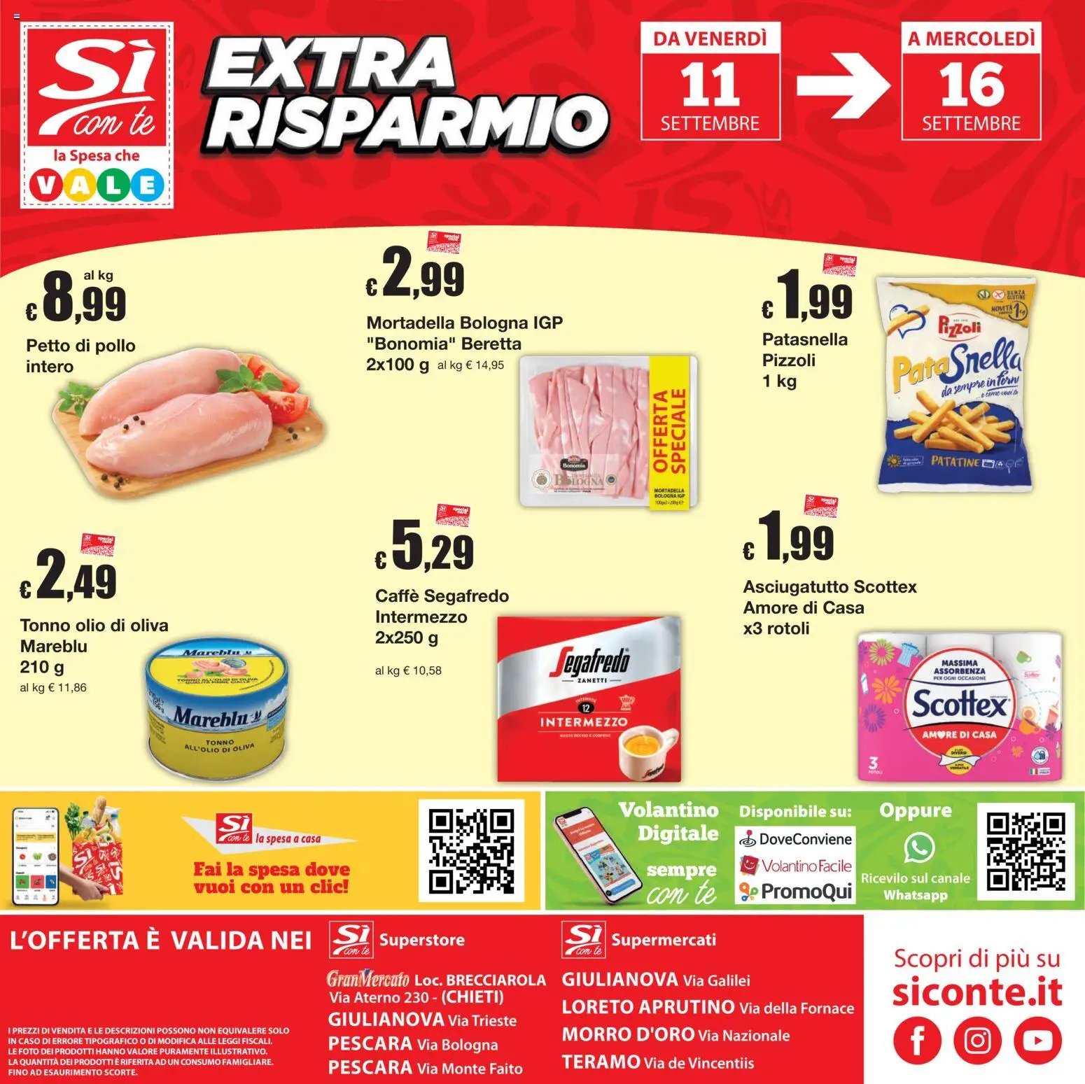 Sì con Te volantino Superstore, Supermercati