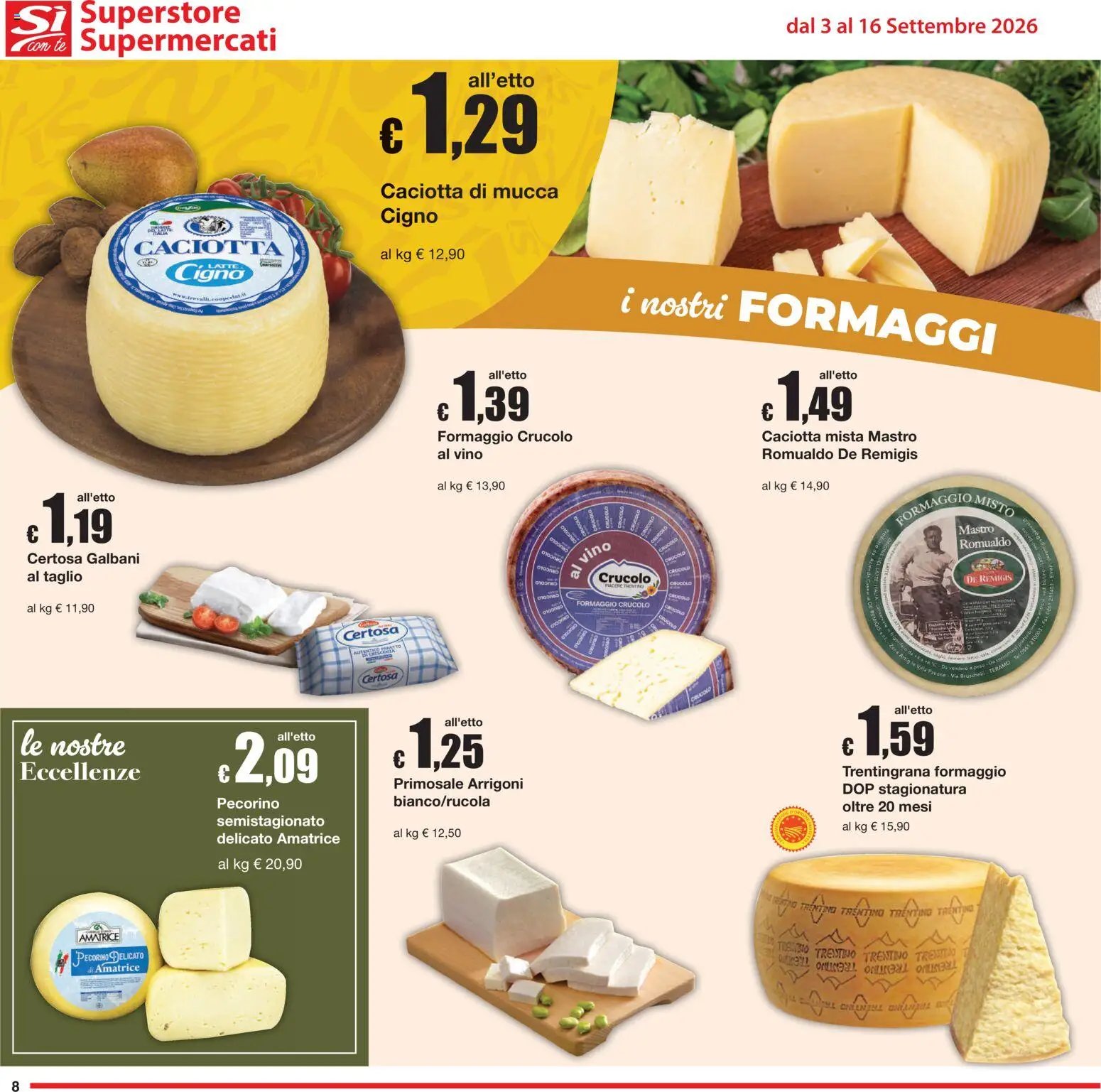 Sì con Te volantino Superstore, Supermercati