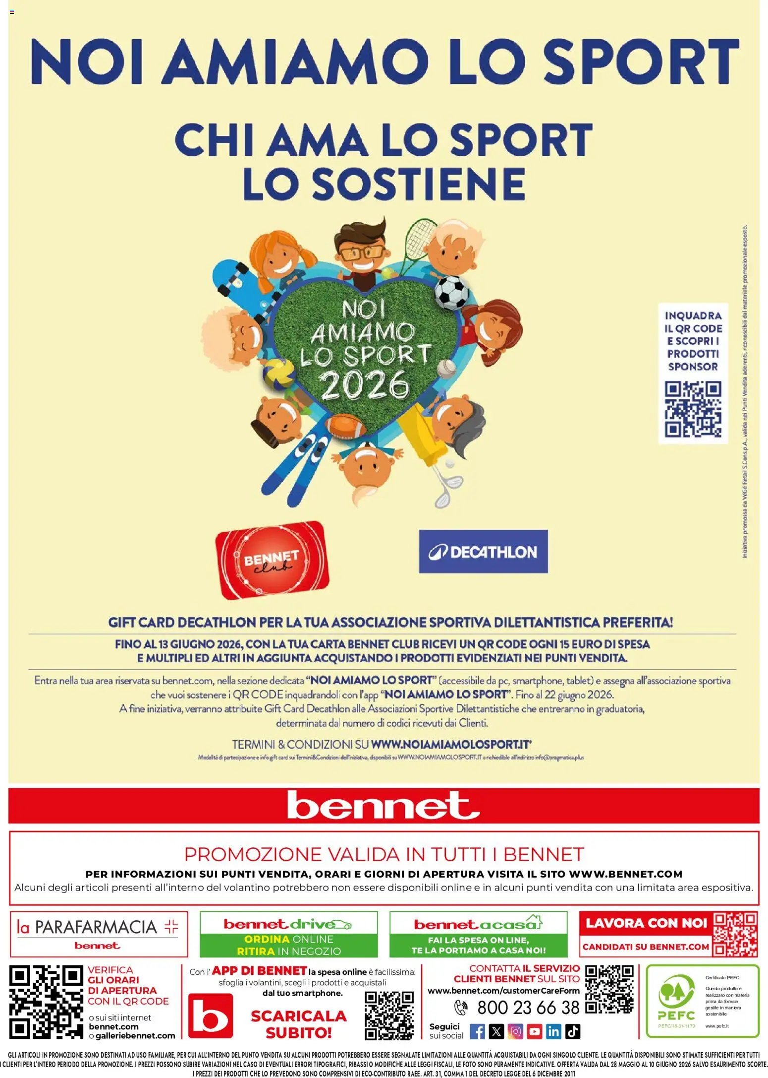 bennet volantino Prendi 3 e paghi 2