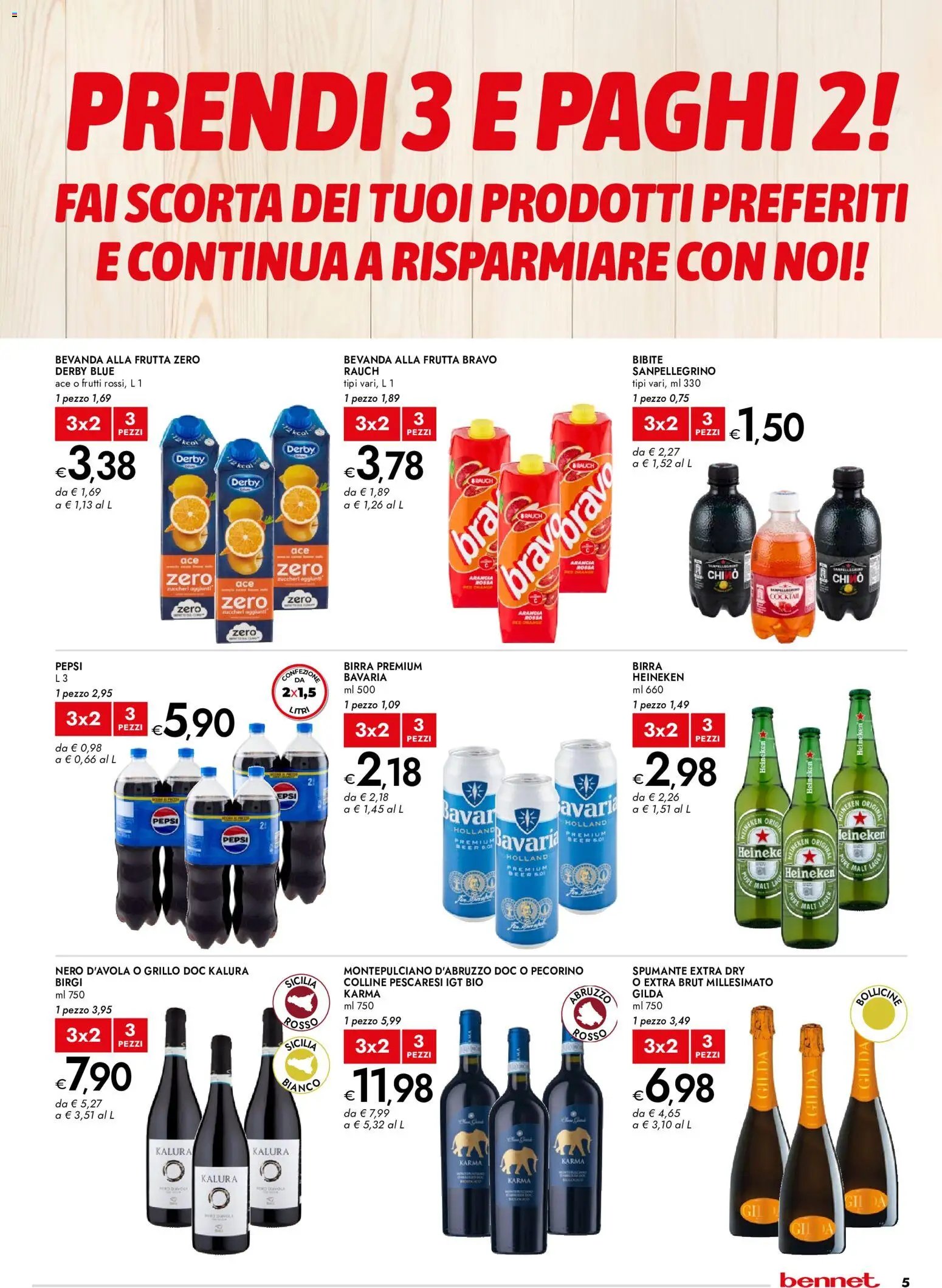 bennet volantino Prendi 3 e paghi 2