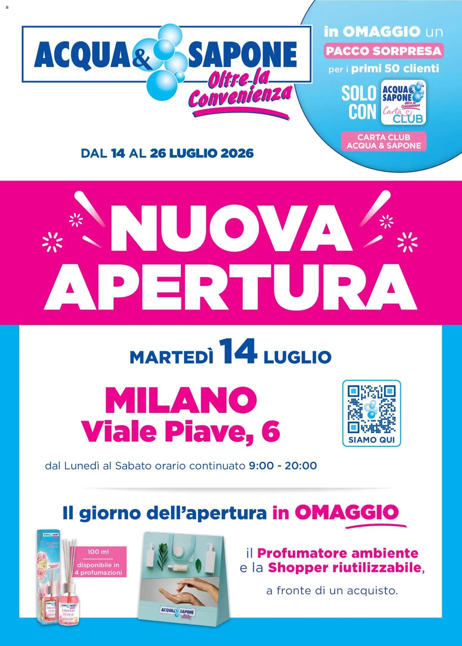 Acqua e Sapone volantino Apertura Milano