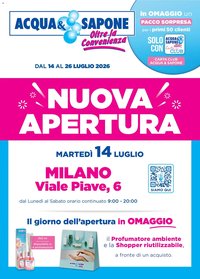Acqua e Sapone volantino Apertura Milano