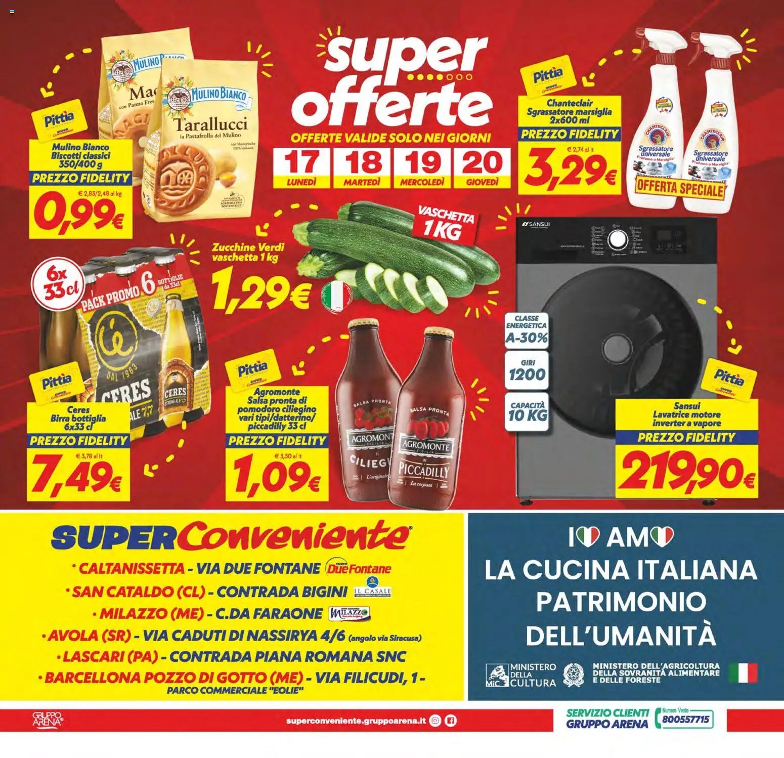 SuperConveniente volantino Caltanissetta, San Cataldo, Avola, Lascari, Milazzo, Barcellona