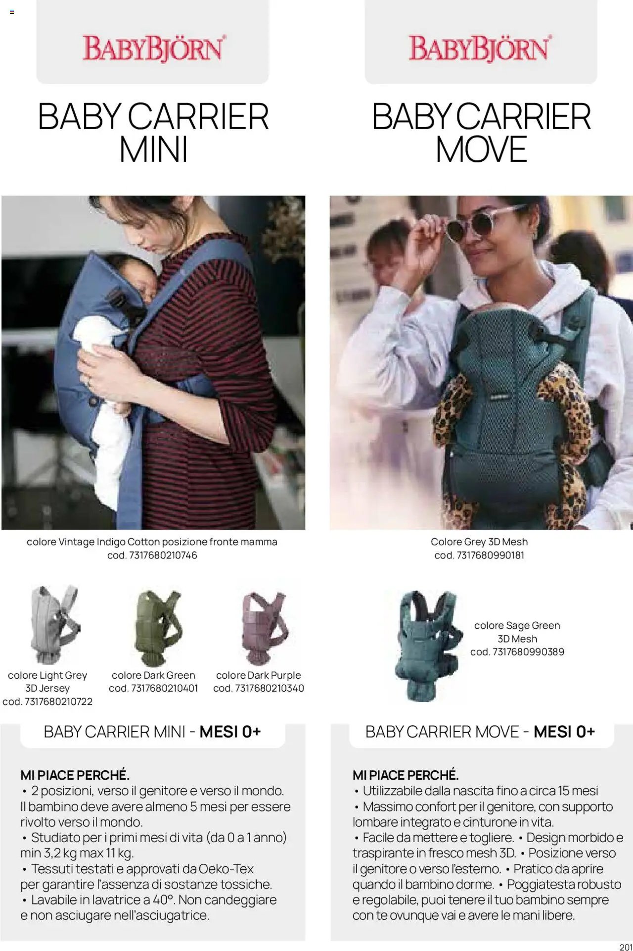 Catalogo Zaini e Marsupi Prenatal	 (2025-01-01 - 2025-12-31)