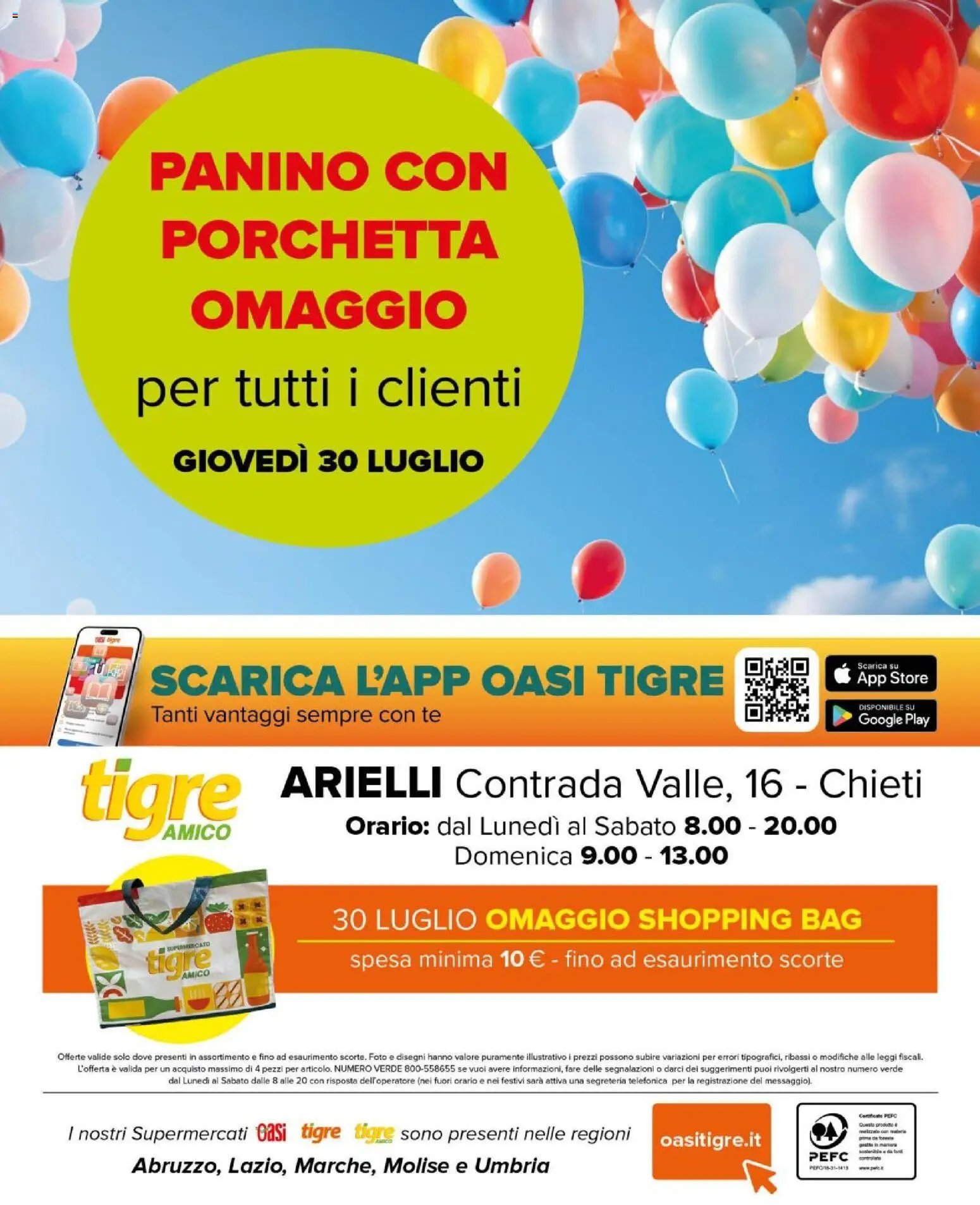 Tigre volantino Amico Arielli