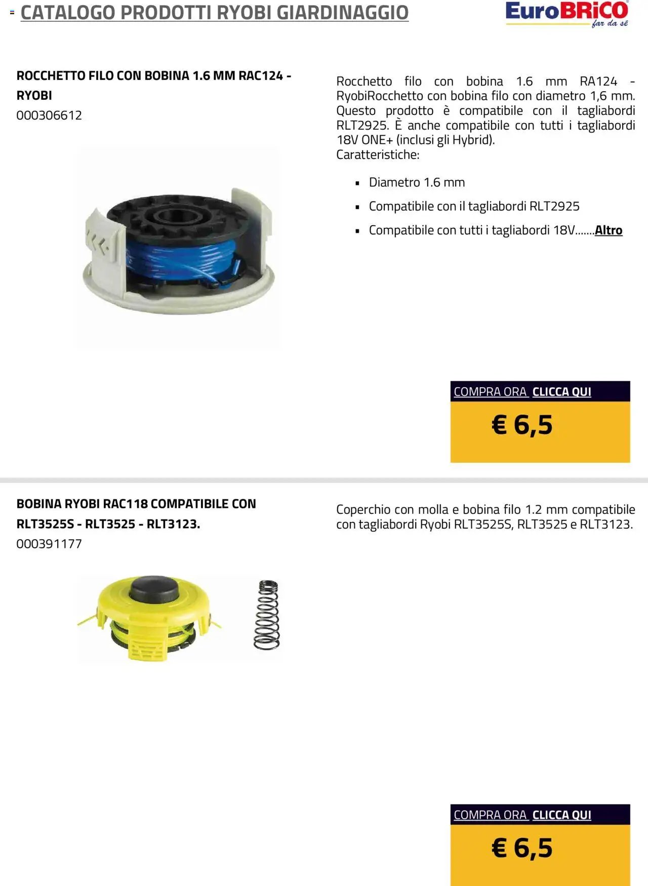 Eurobrico Prodotti Ryobi Giardinaggio catalogo