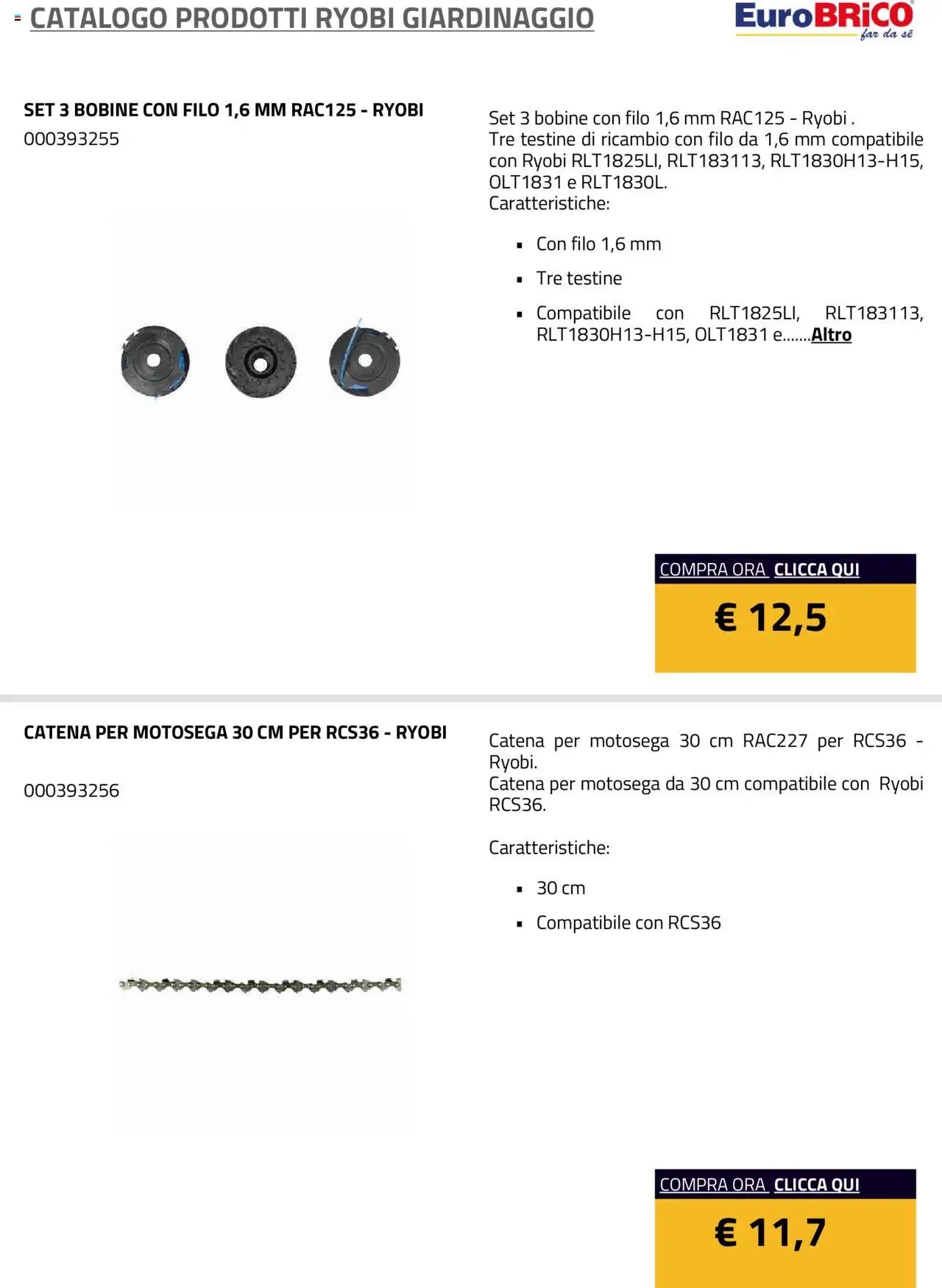 Eurobrico Prodotti Ryobi Giardinaggio catalogo