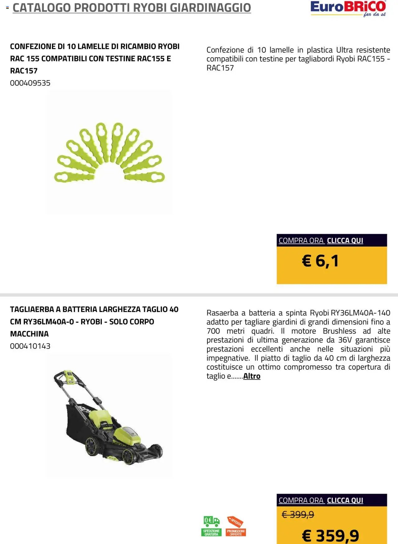 Eurobrico Prodotti Ryobi Giardinaggio catalogo