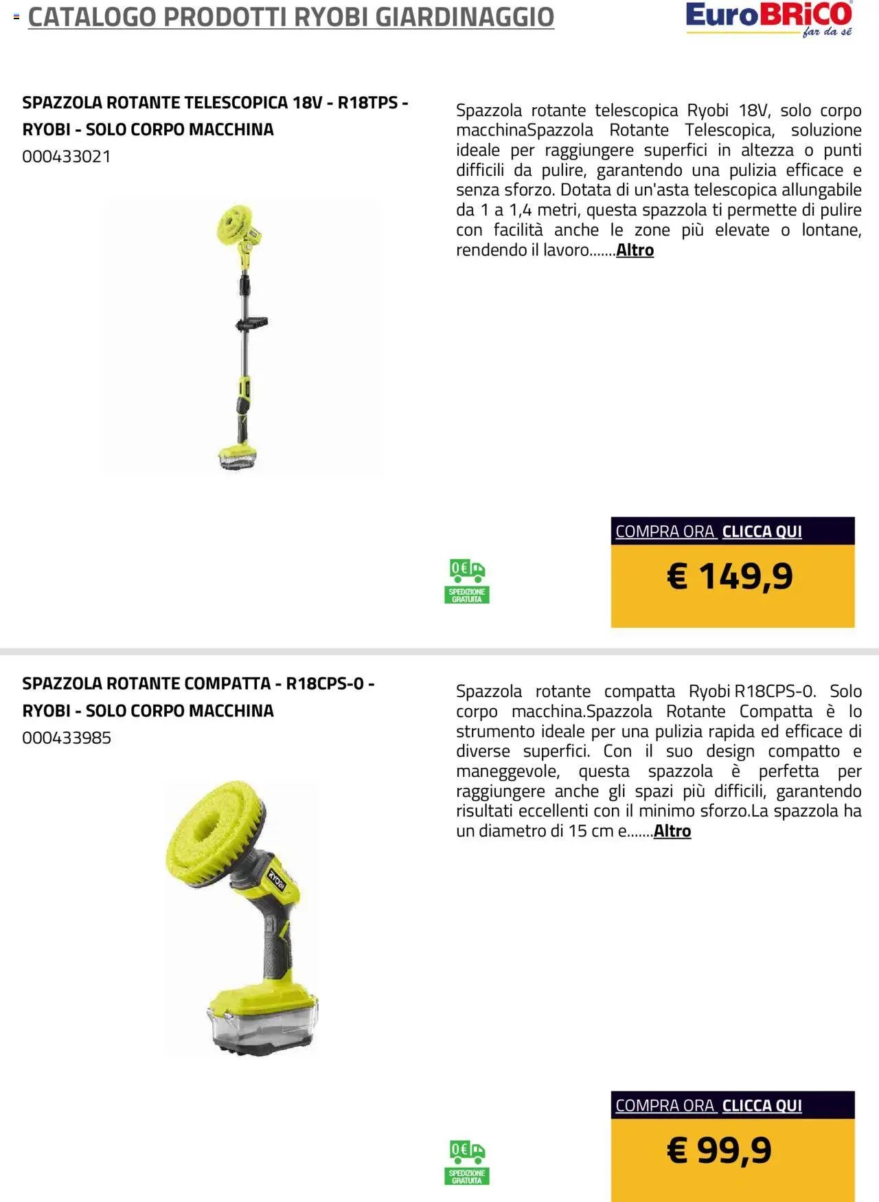 Eurobrico Prodotti Ryobi Giardinaggio catalogo