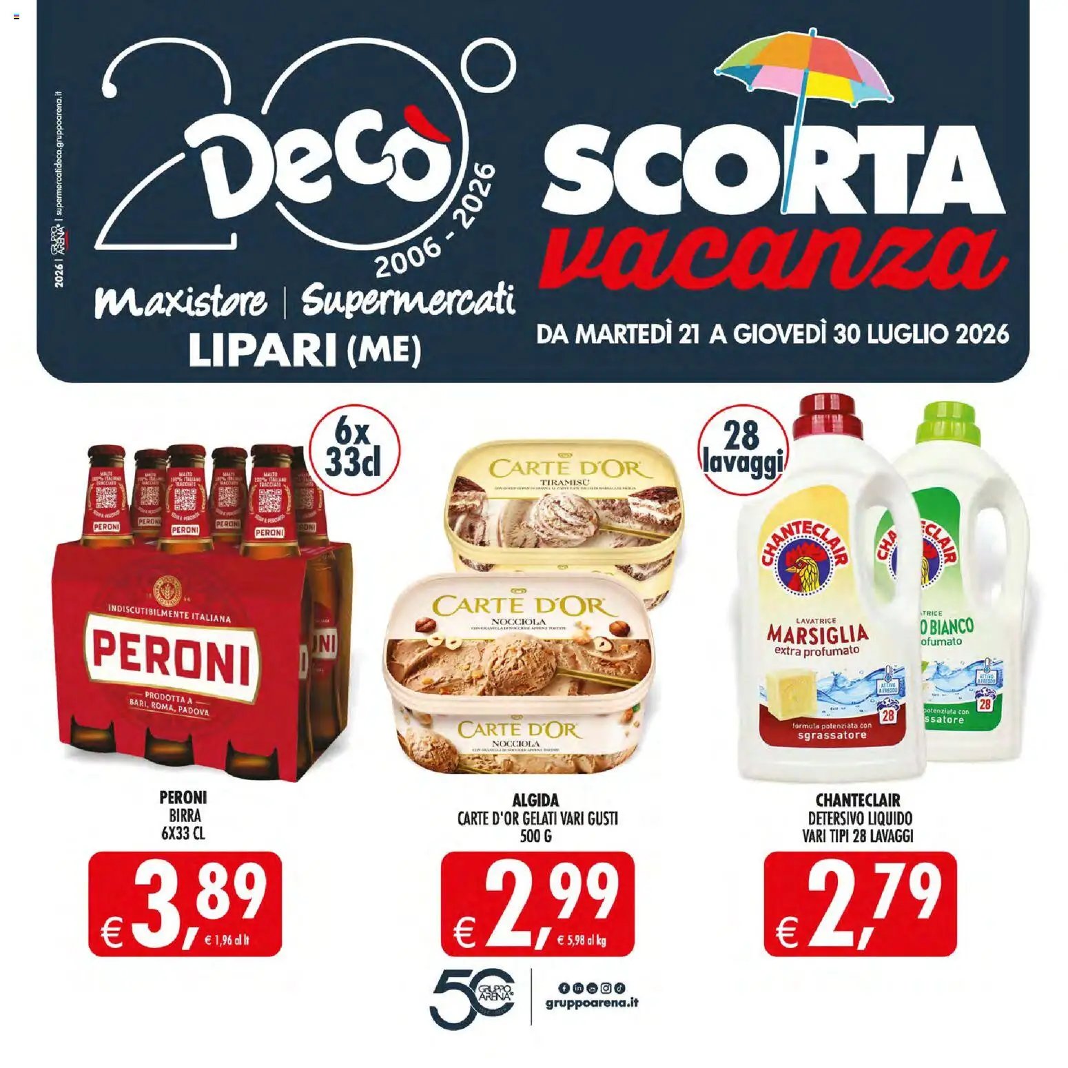 Decò volantino Maxistore, Supermercati Lipari