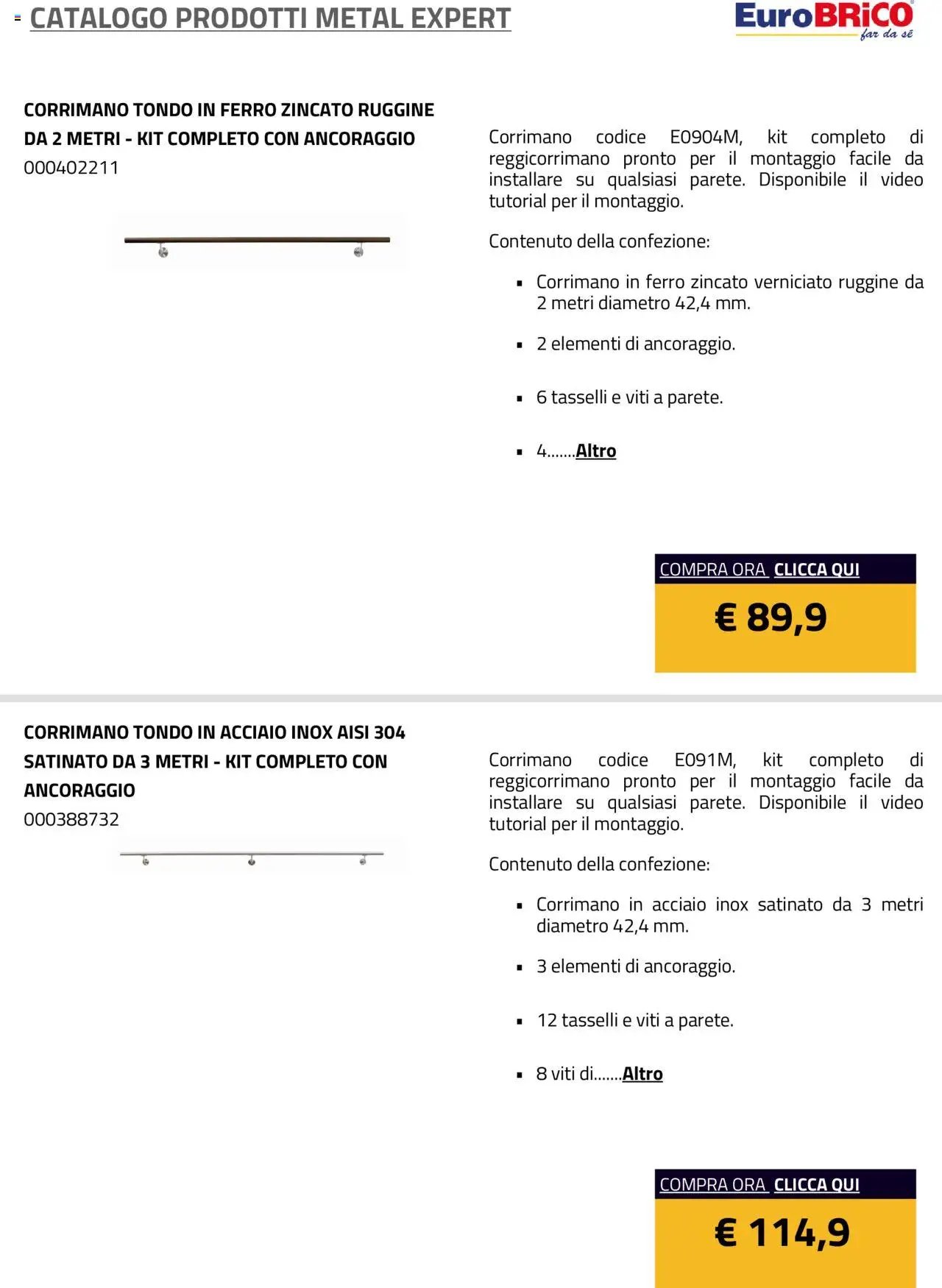 Eurobrico Prodotti Metal Expert catalogo