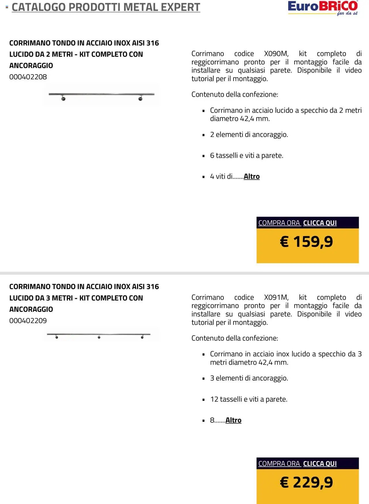 Eurobrico Prodotti Metal Expert catalogo