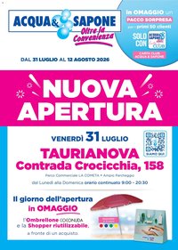 Acqua e Sapone volantino Apertura Taurianova