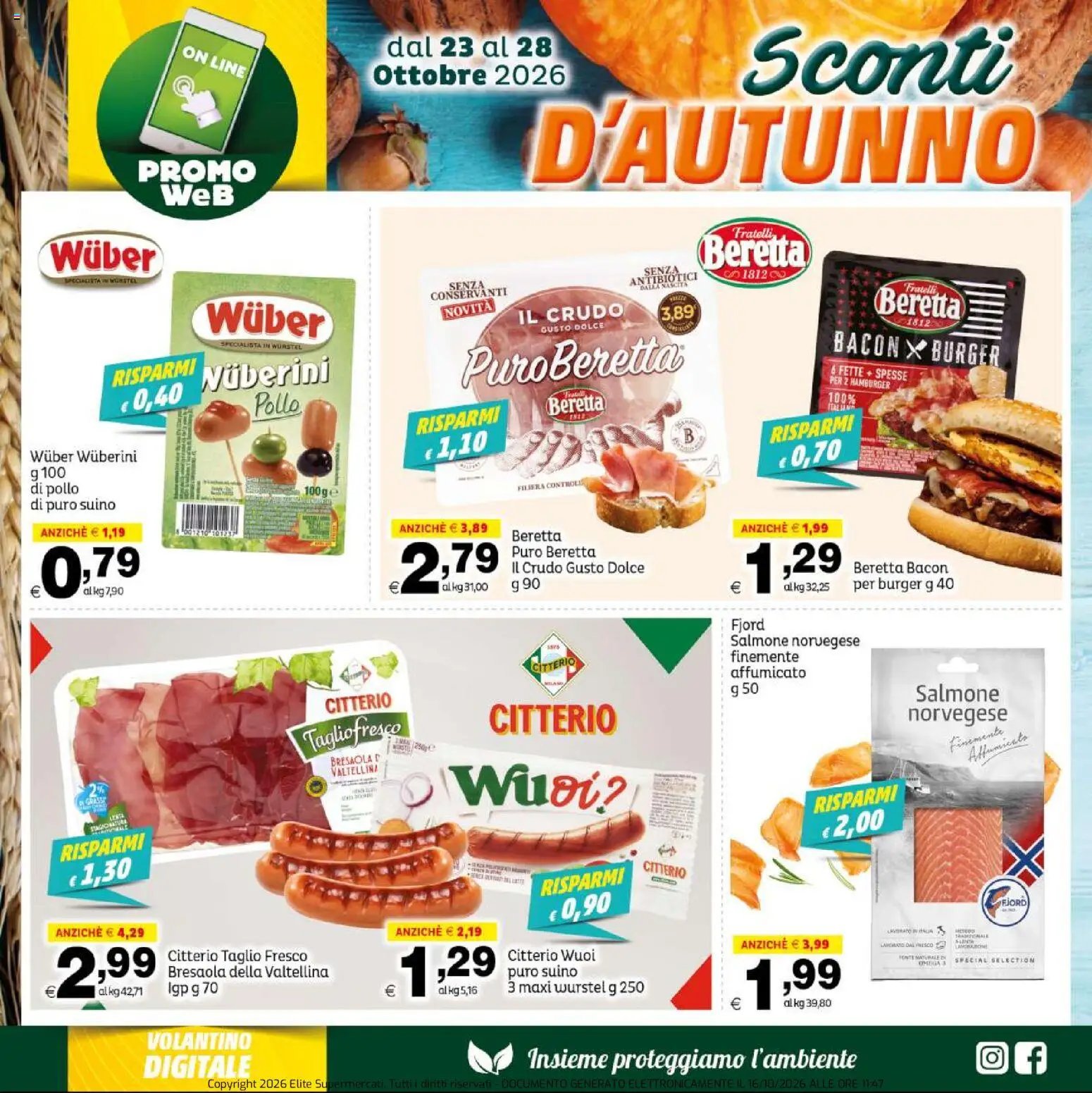Elite Supermercati volantino Sconti d'Autunno