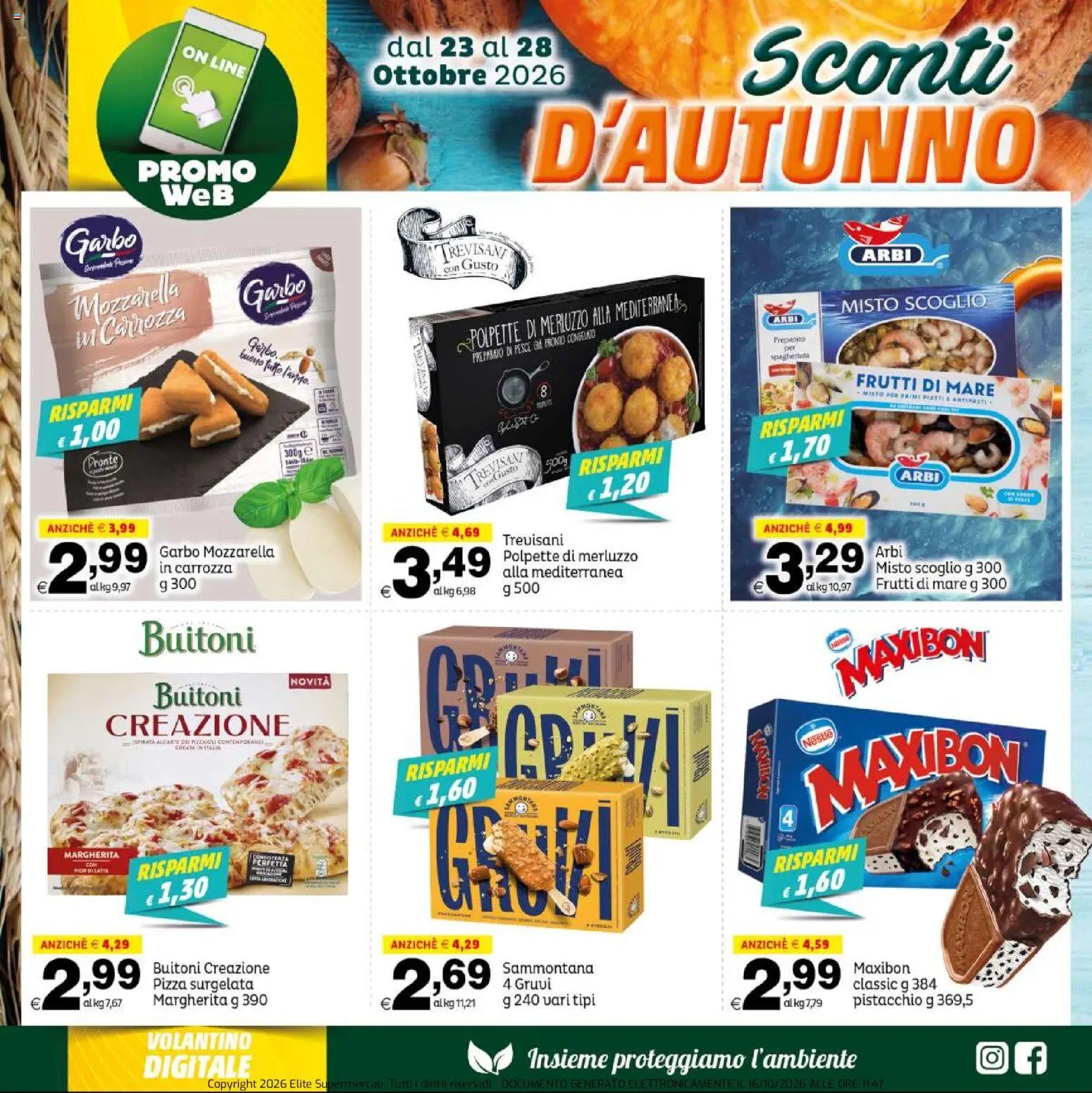 Elite Supermercati volantino Sconti d'Autunno