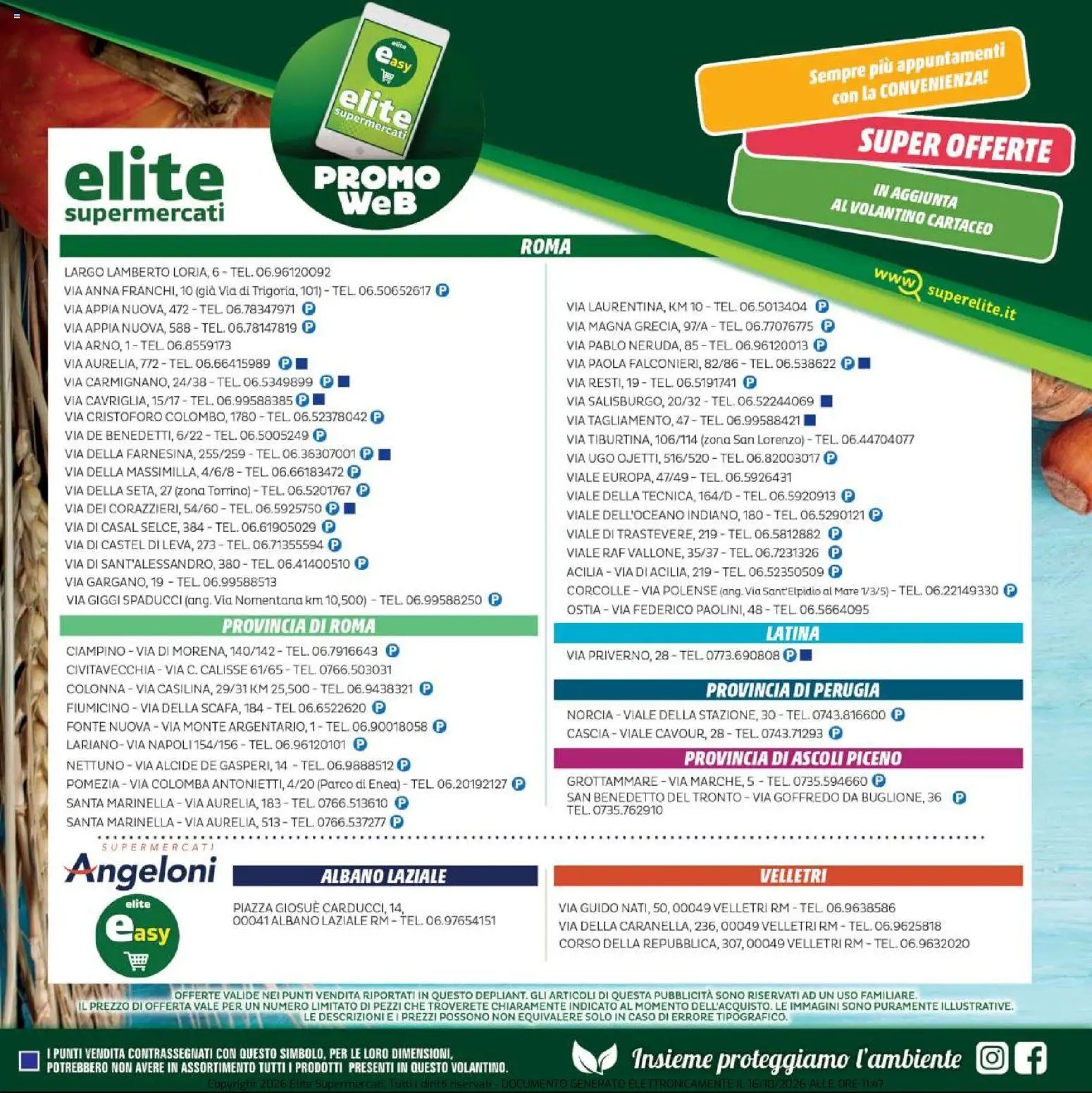 Elite Supermercati volantino Sconti d'Autunno