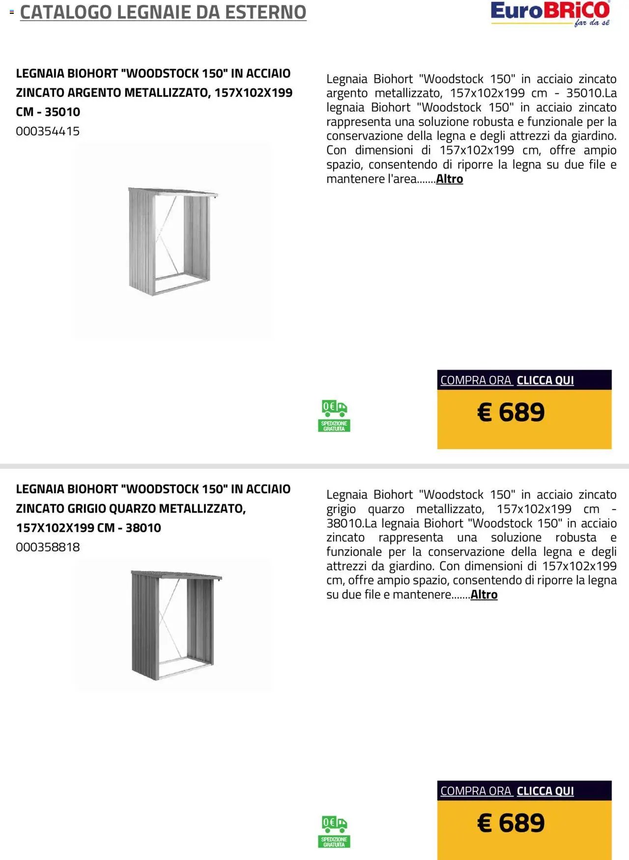 Eurobrico Legnaie da esterno catalogo