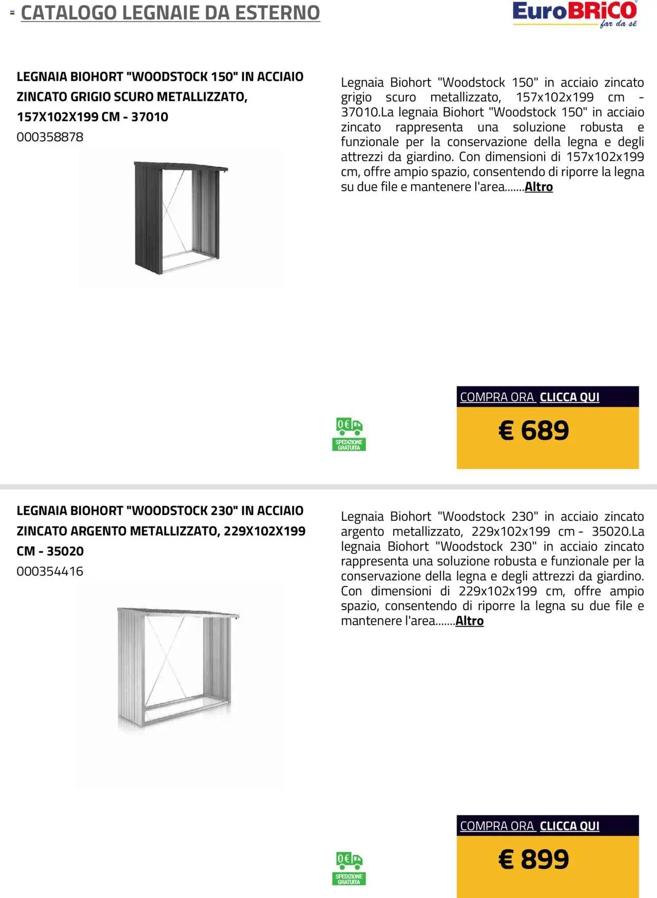 Eurobrico Legnaie da esterno catalogo
