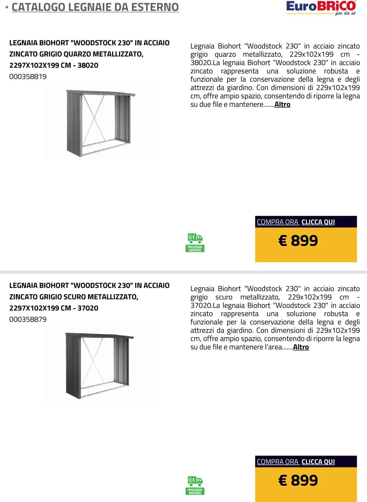 Eurobrico Legnaie da esterno catalogo