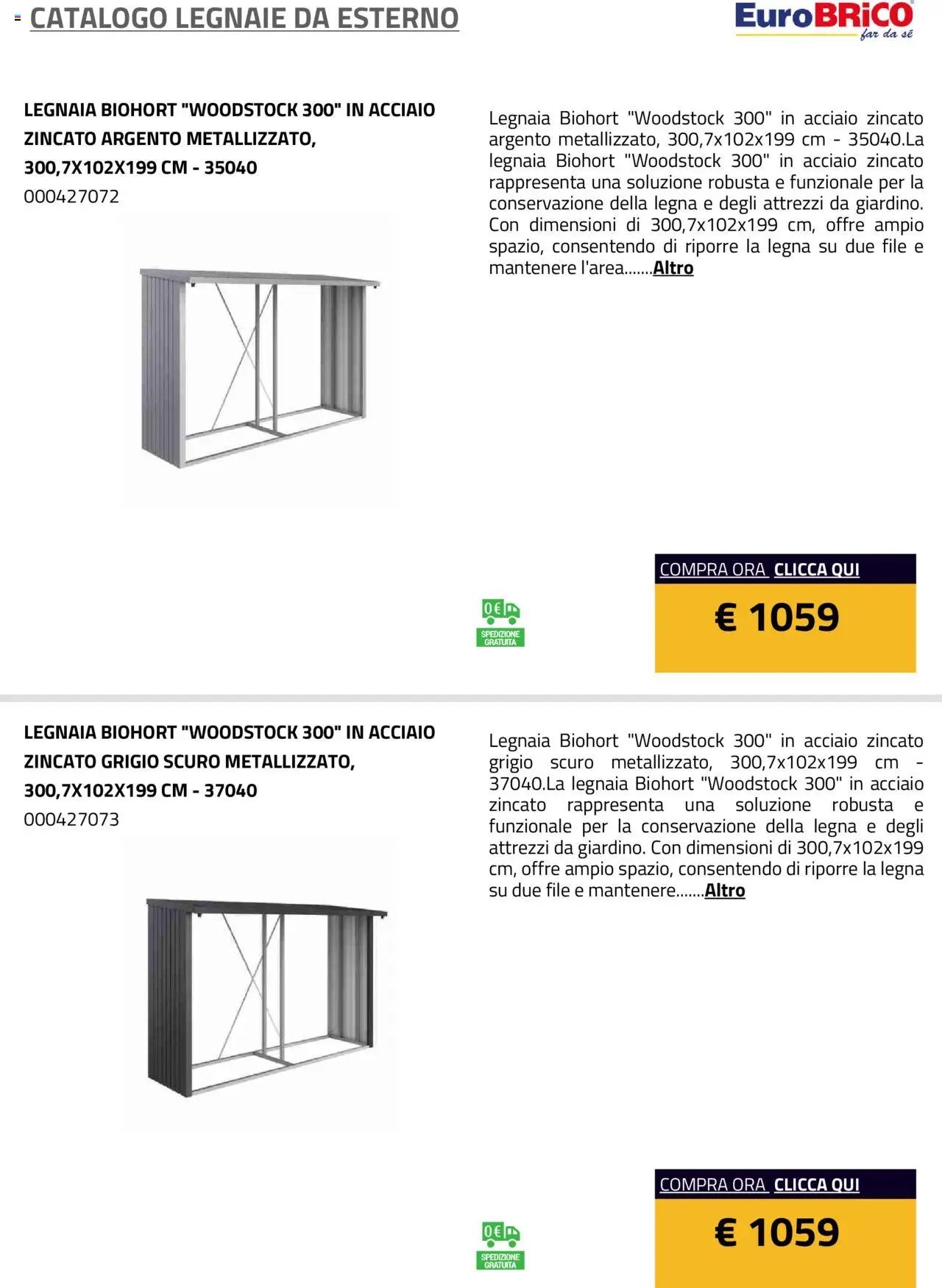Eurobrico Legnaie da esterno catalogo