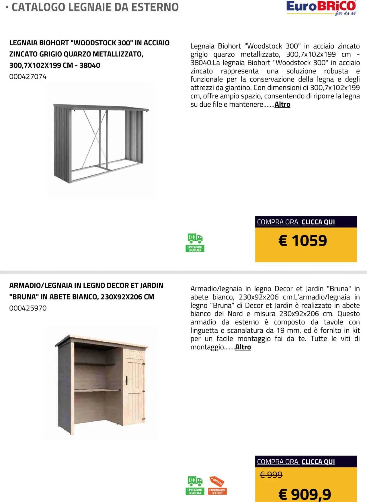 Eurobrico Legnaie da esterno catalogo