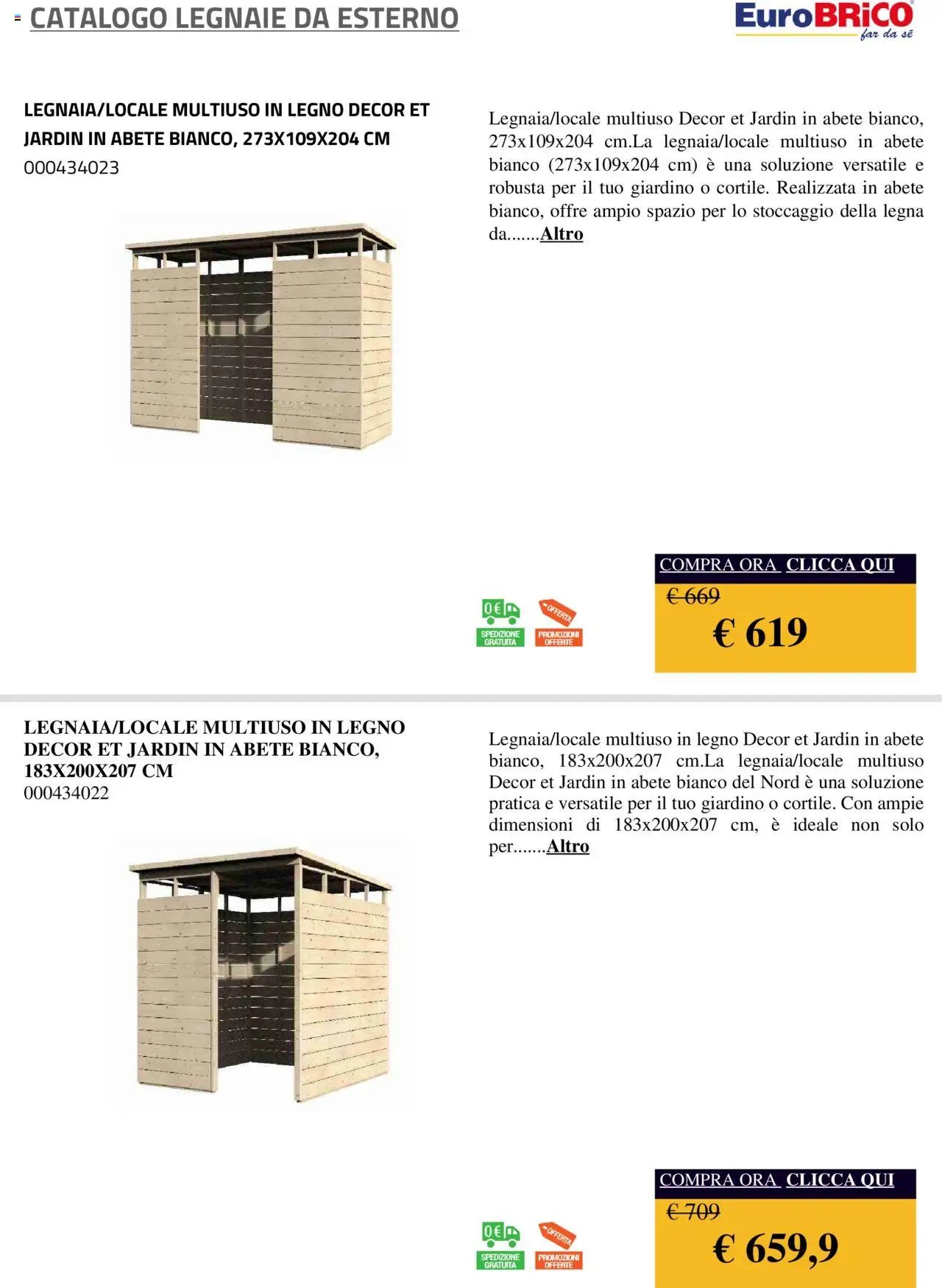 Eurobrico Legnaie da esterno catalogo