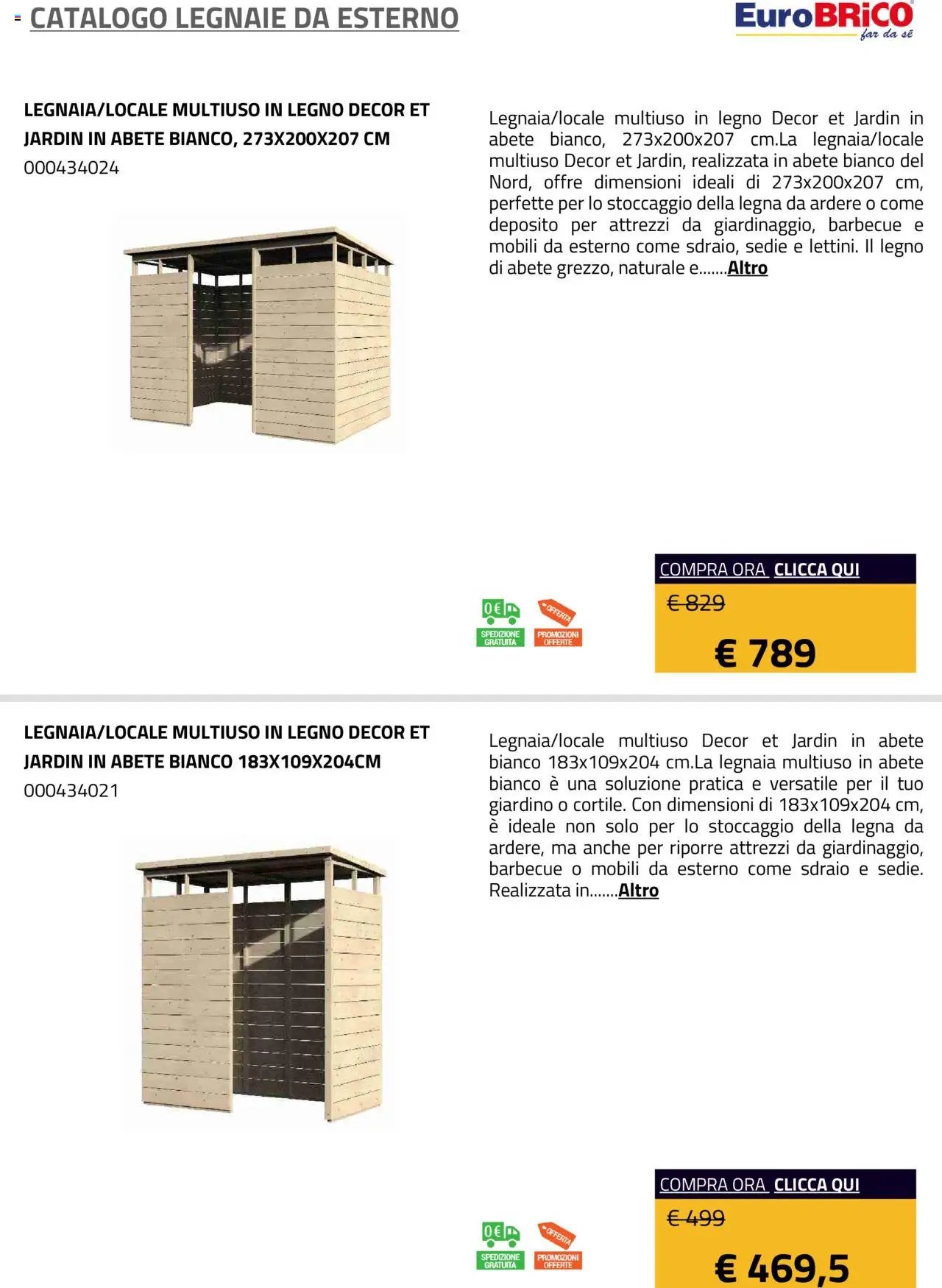 Eurobrico Legnaie da esterno catalogo