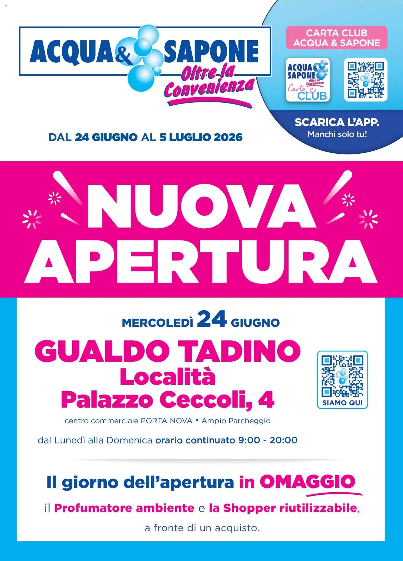 Acqua e Sapone volantino Nuova Apertura Gualdo Tadino