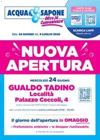 Acqua e Sapone volantino Nuova Apertura Gualdo Tadino