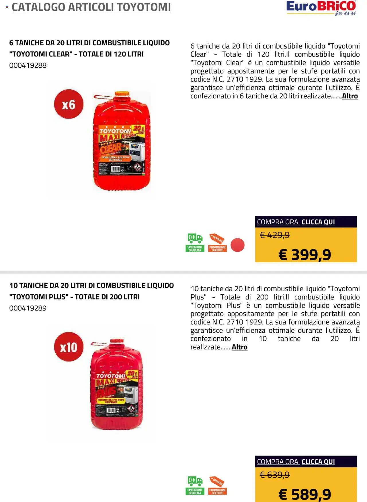 Eurobrico Articoli Toyotomi catalogo