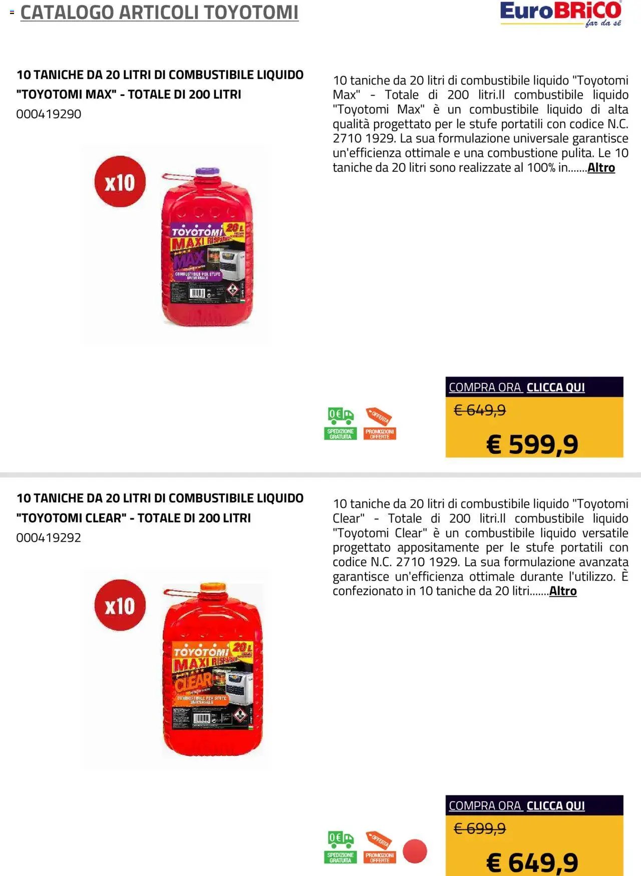 Eurobrico Articoli Toyotomi catalogo