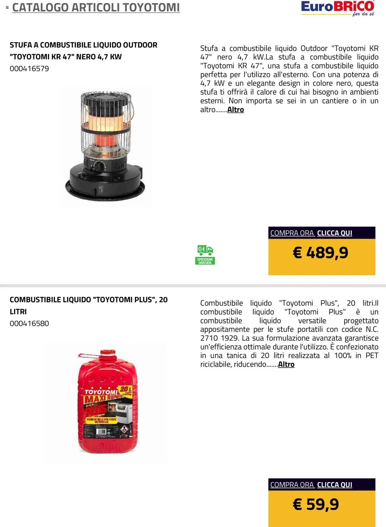 Eurobrico Articoli Toyotomi catalogo