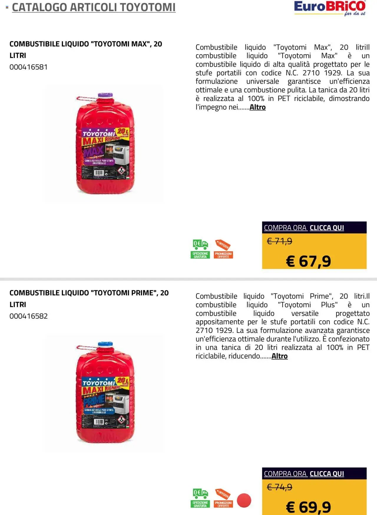 Eurobrico Articoli Toyotomi catalogo