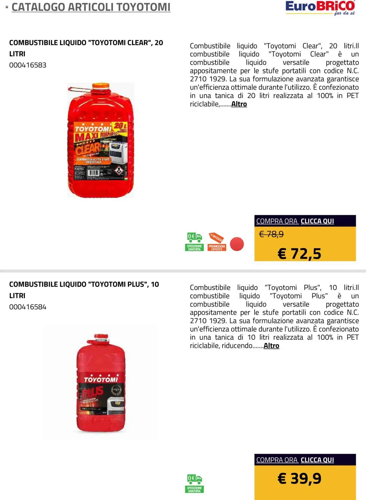 Eurobrico Articoli Toyotomi catalogo