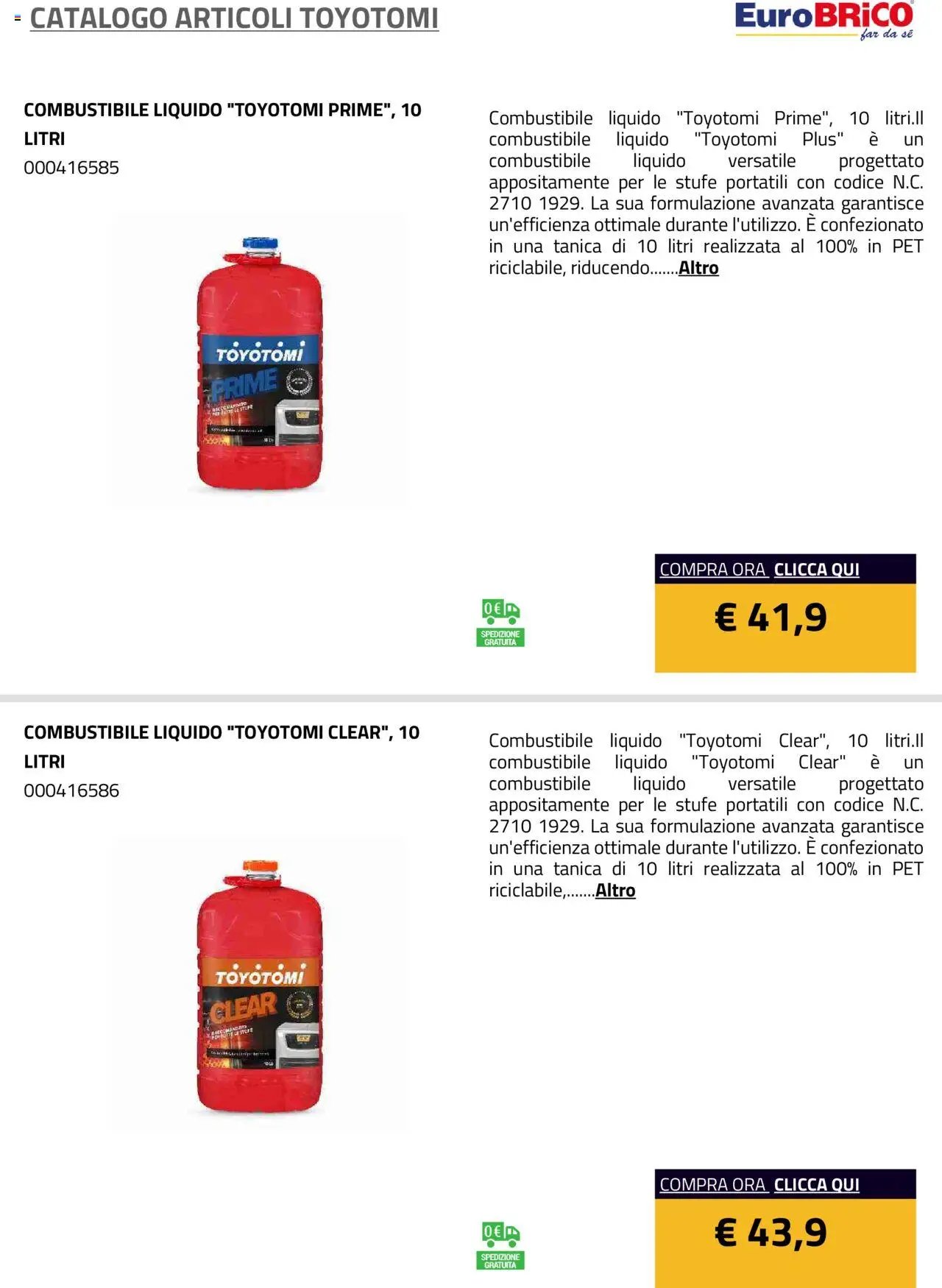 Eurobrico Articoli Toyotomi catalogo