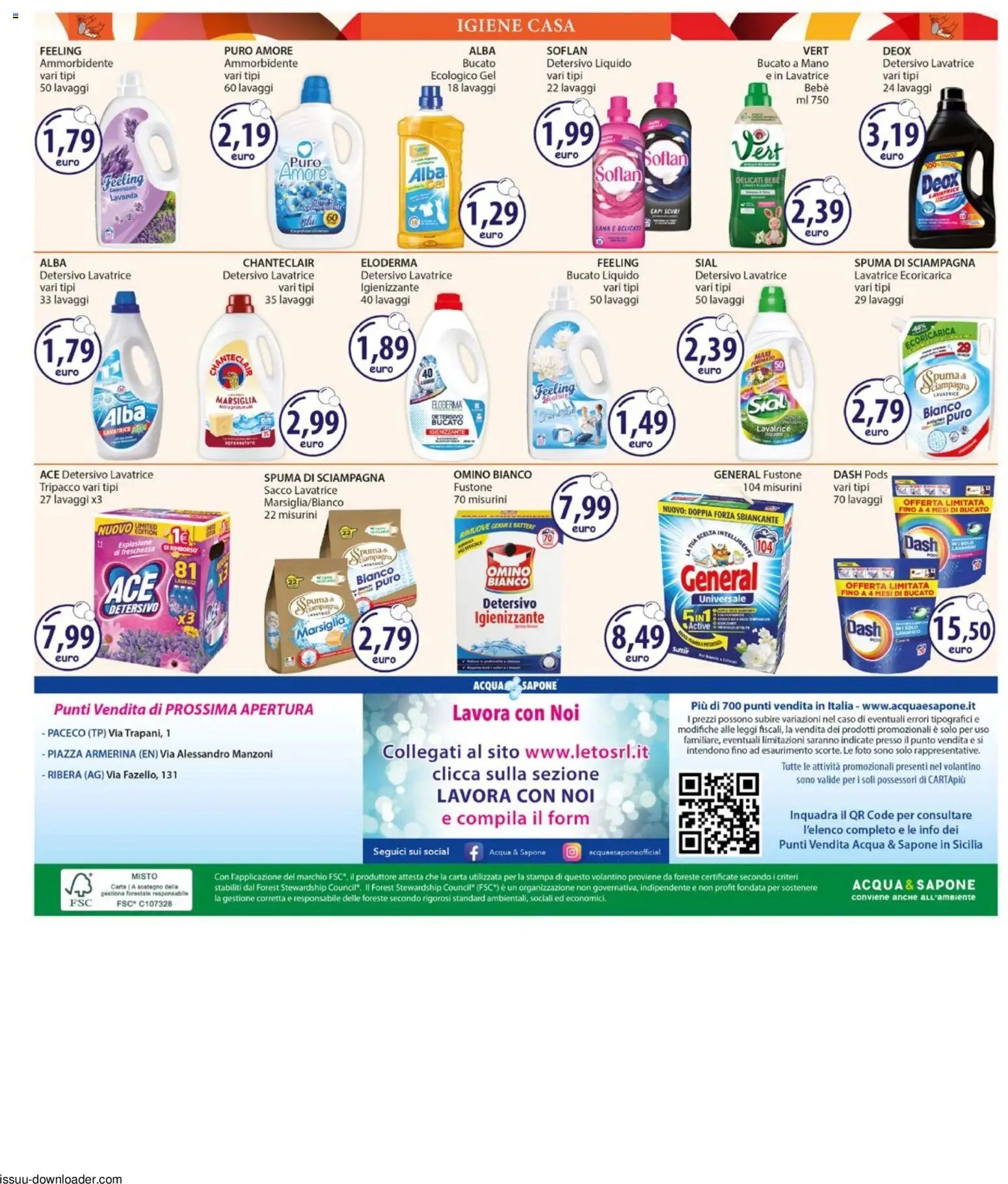 Acqua e Sapone volantino Sicilia