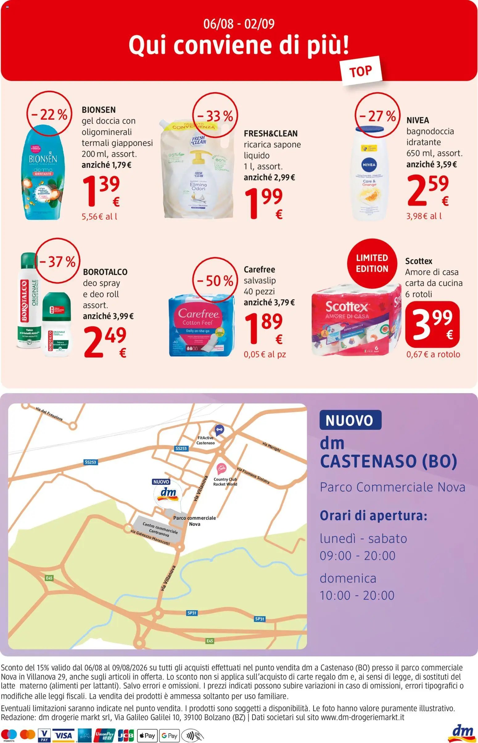 dm drogerie markt volantino Apertura Castenaso
